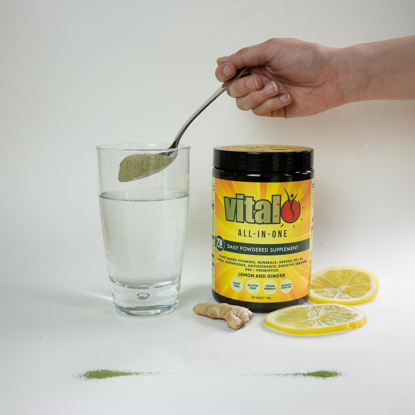 Vital All-in-One Daily Health Supplement Lemon Ginger Powder, 10.5 oz