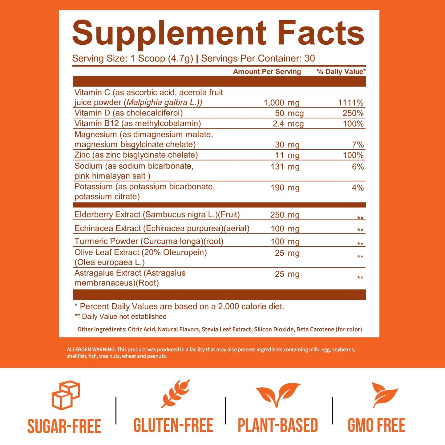 GOBIOTIX Vitamin C Immune Defense Support Powder 4.97 Ounce