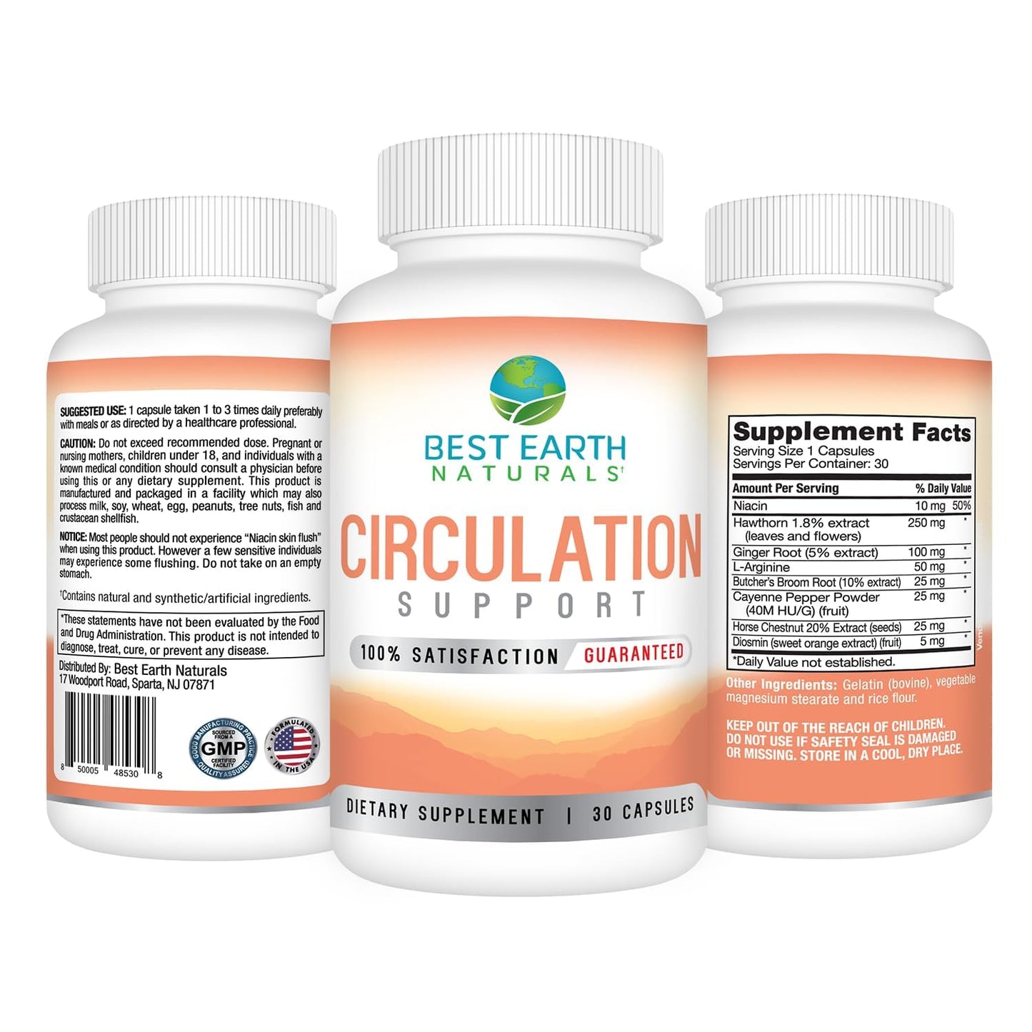 Best Earth Naturals Circulation Supplement - Balanced Formula for Optimal Circulatory Support Capsule, 1 Count