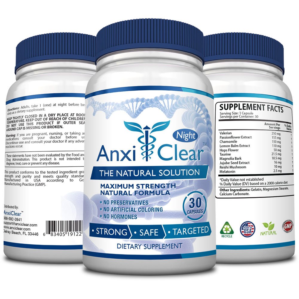 AnxiClear 5-HTP + L-Theanine Capsules, 90 Count