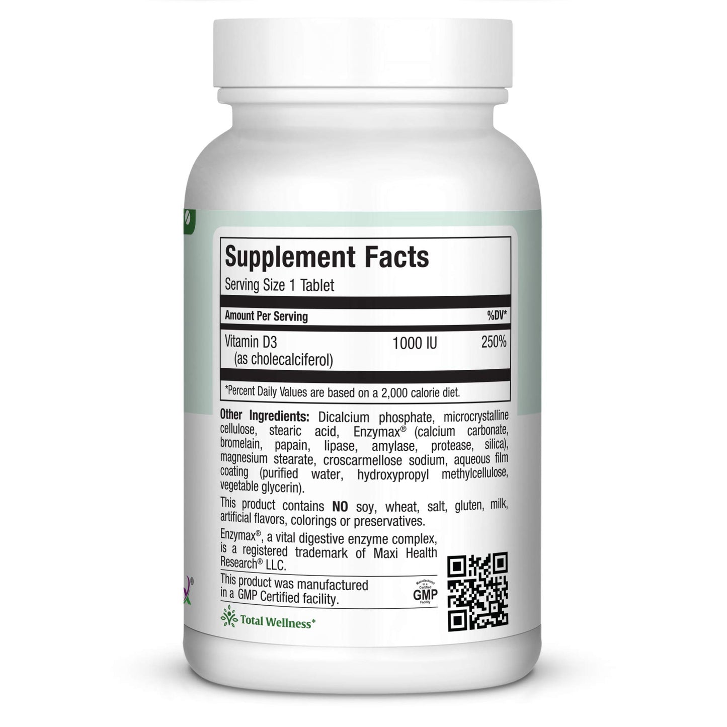 Maxi Health Vitamin D3 1000 IU Dietary Supplement Tablet, 90 Tablets