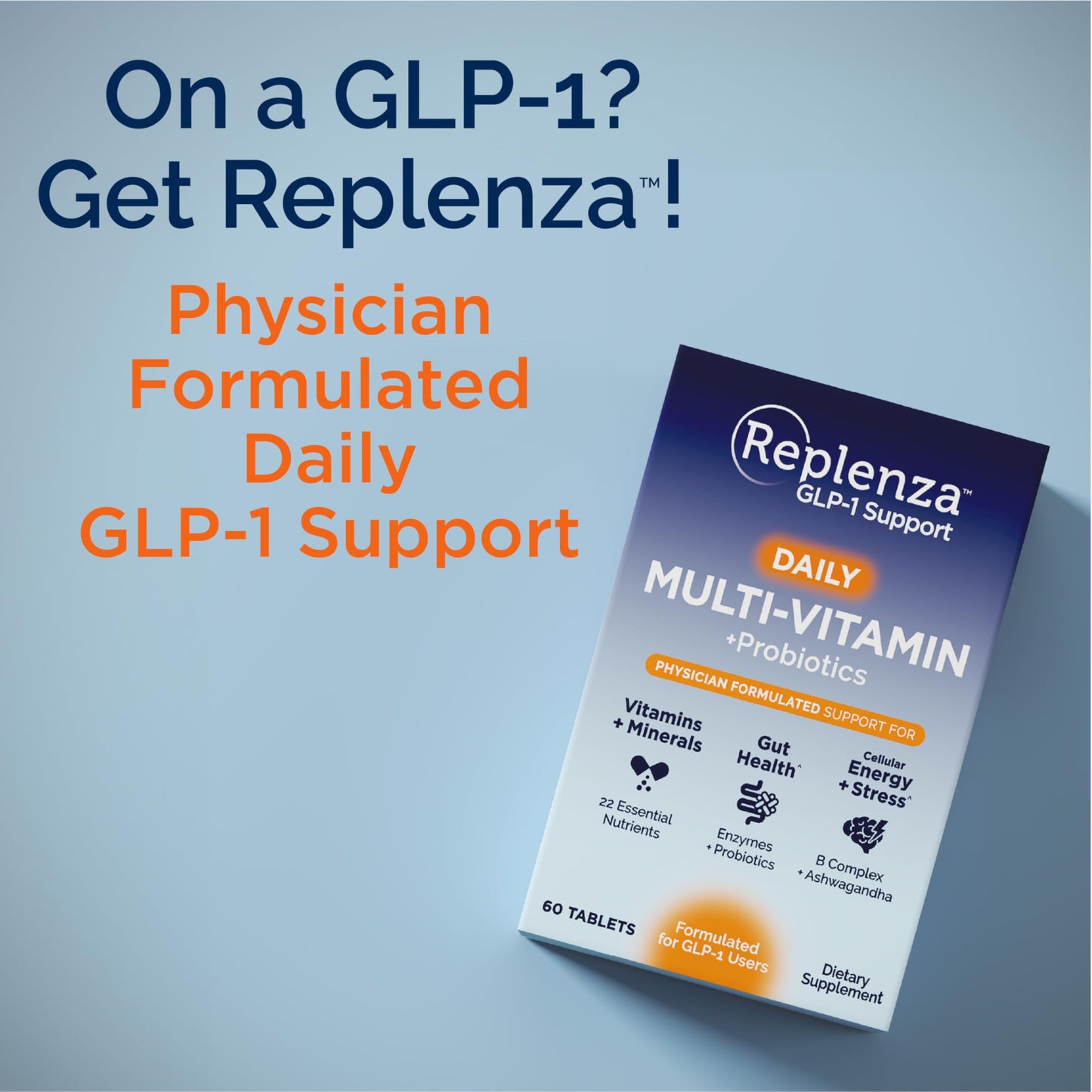 Replenza Daily GLP-1 Nutritional Support Supplement Tablet, 60 Tablets
