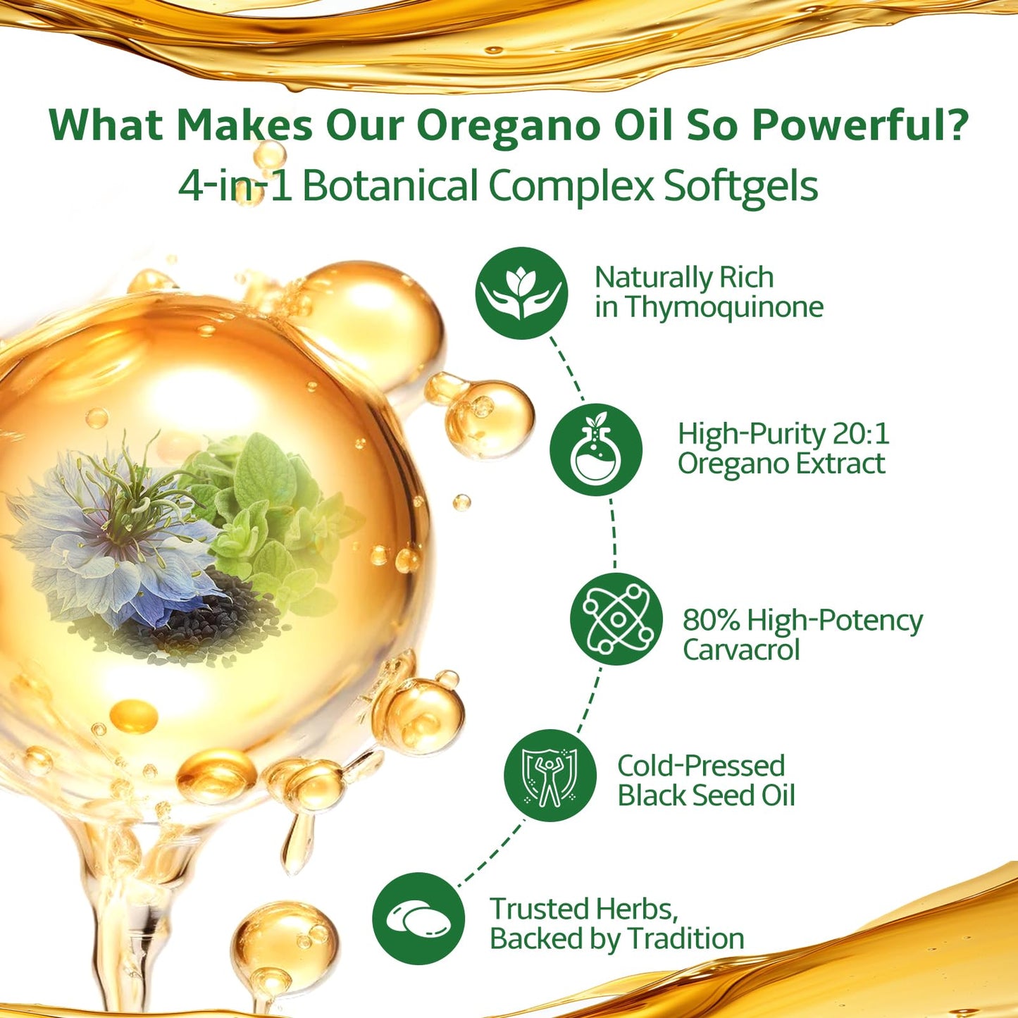 Obill NuTrance Oil of Oregano with Black Seed Oil Organic Softgels, 300 Softgels