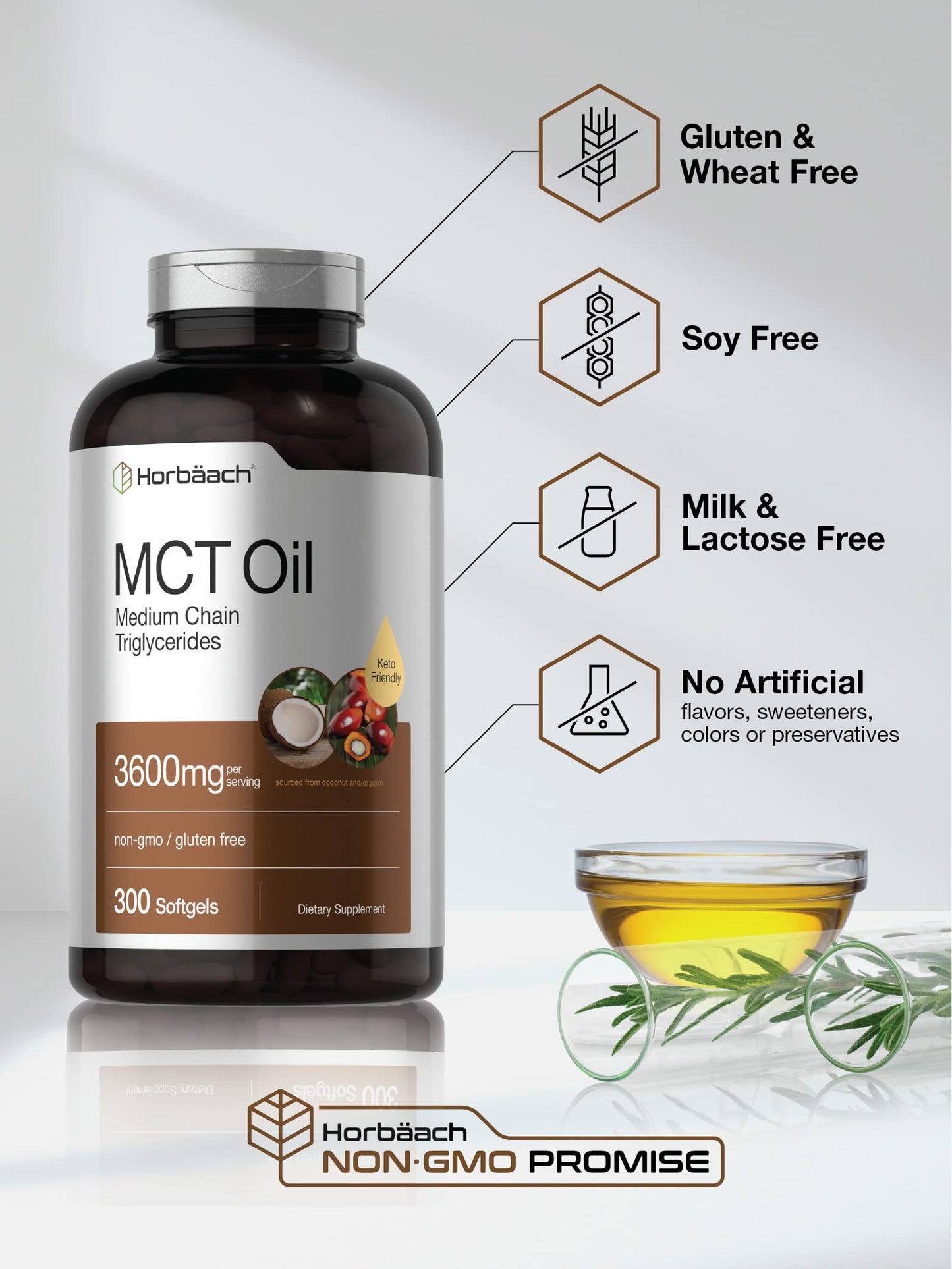 Horbäach MCT Oil Supplement Softgels 300