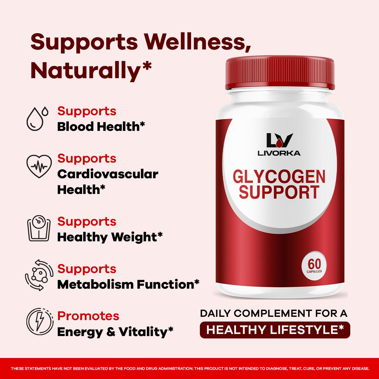 LIVORKA Glycogen Support and Glycogen Control Advanced Formula Capsules, 60 Capsules