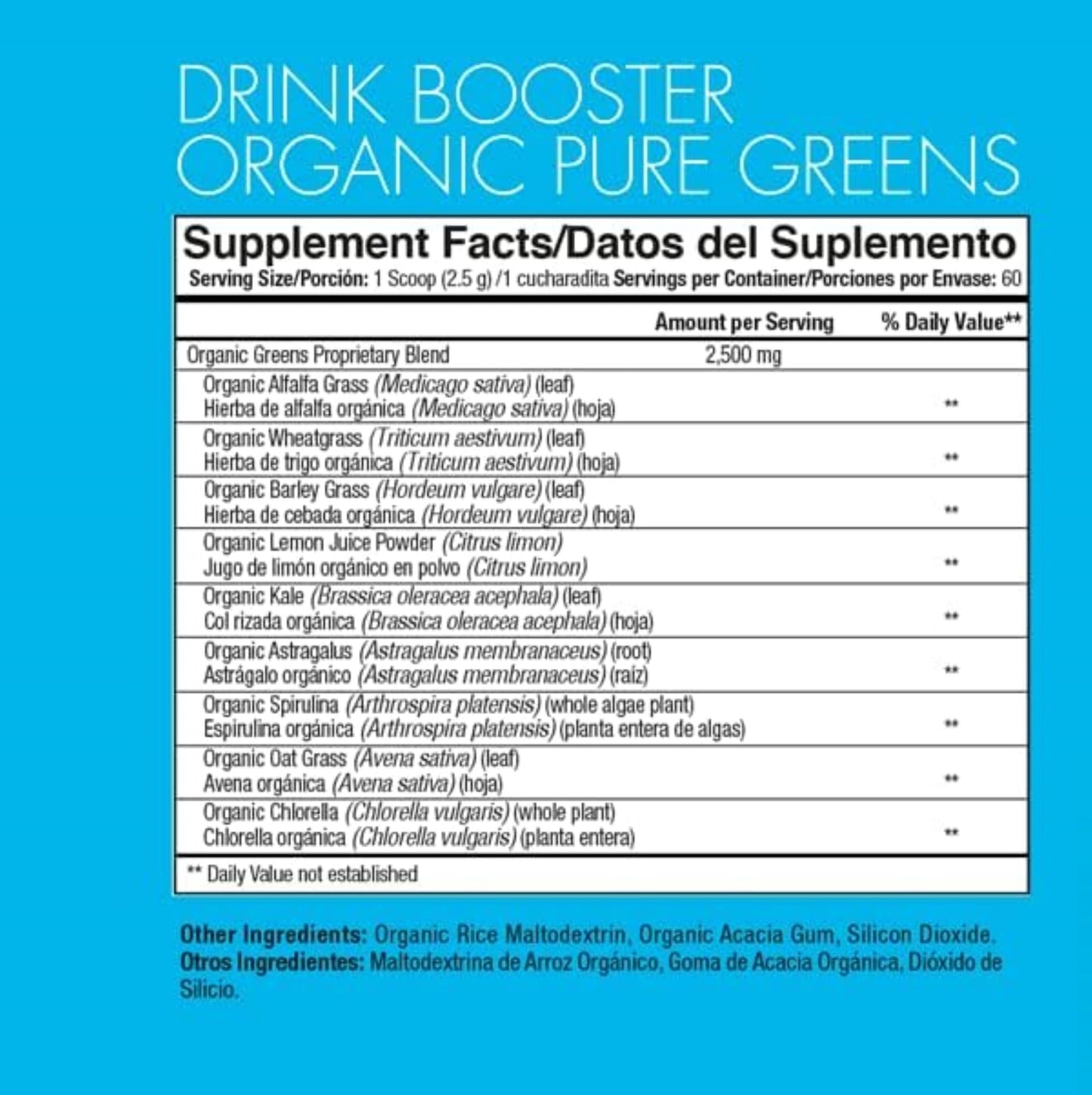 Yes You Can! Drink Booster Organic Greens Superfood Powder 10.58 oz (Pack of 2)