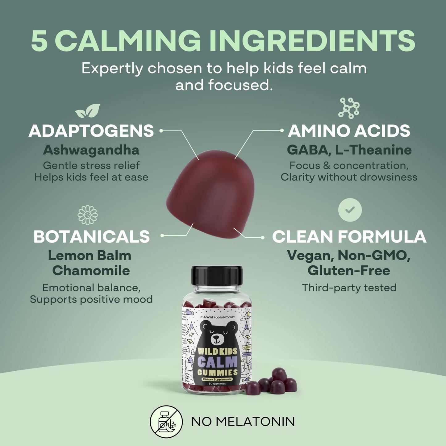 Wild Foods Wild Kids Calm Gummies 60 Count