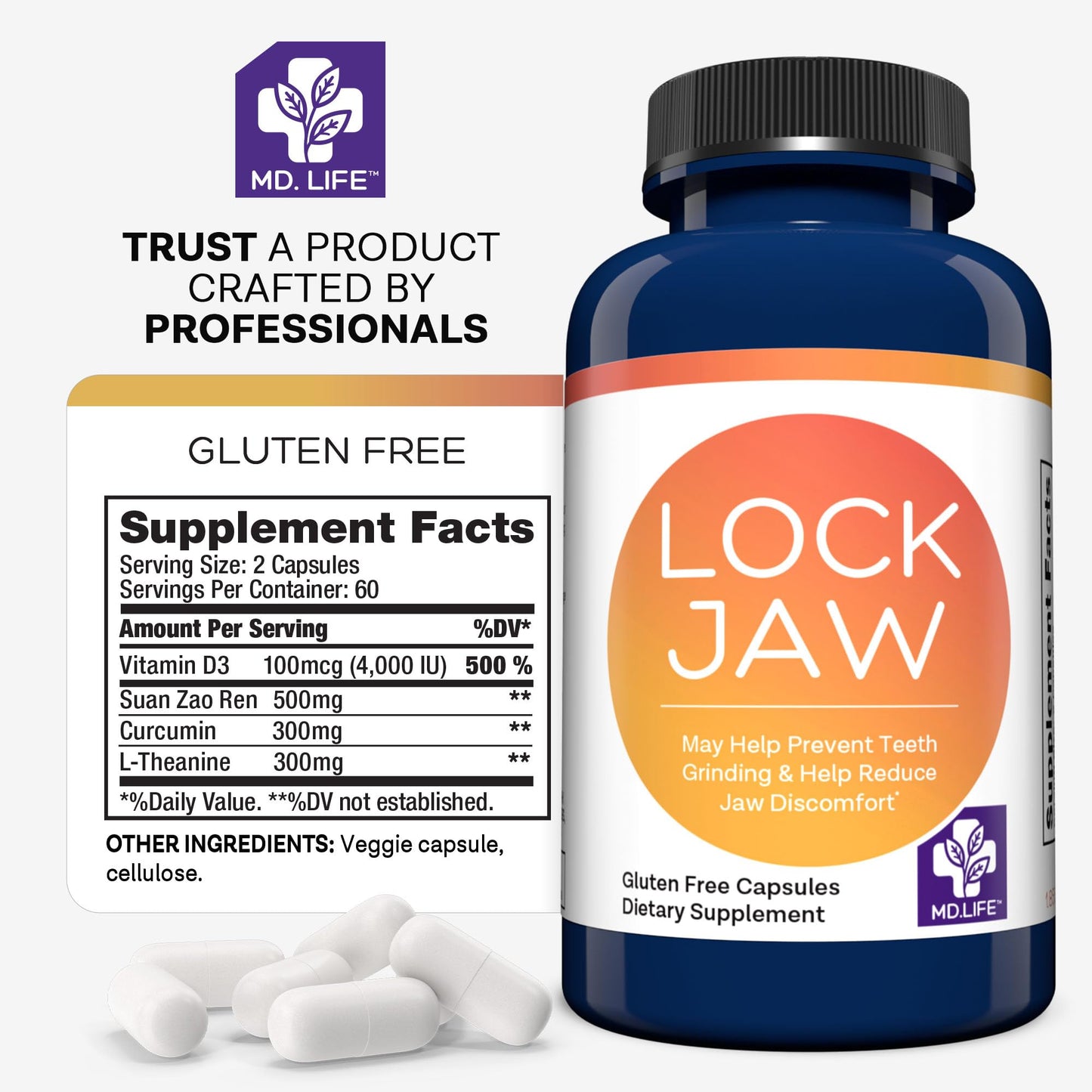 MD.LIFE Lock Jaw Assistance Double Strength 60 Capsules