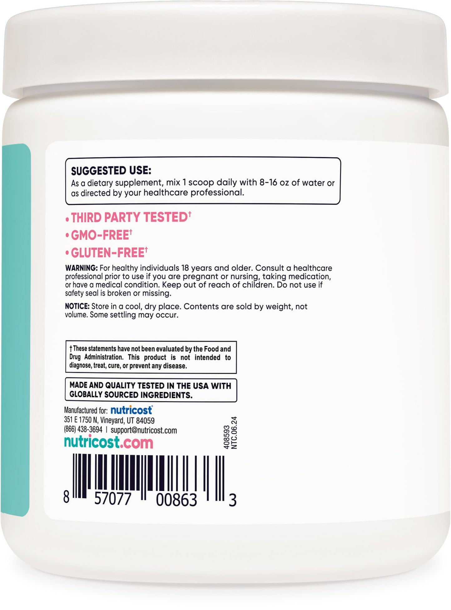 Nutricost BCAA for Women Powder 10.6 oz