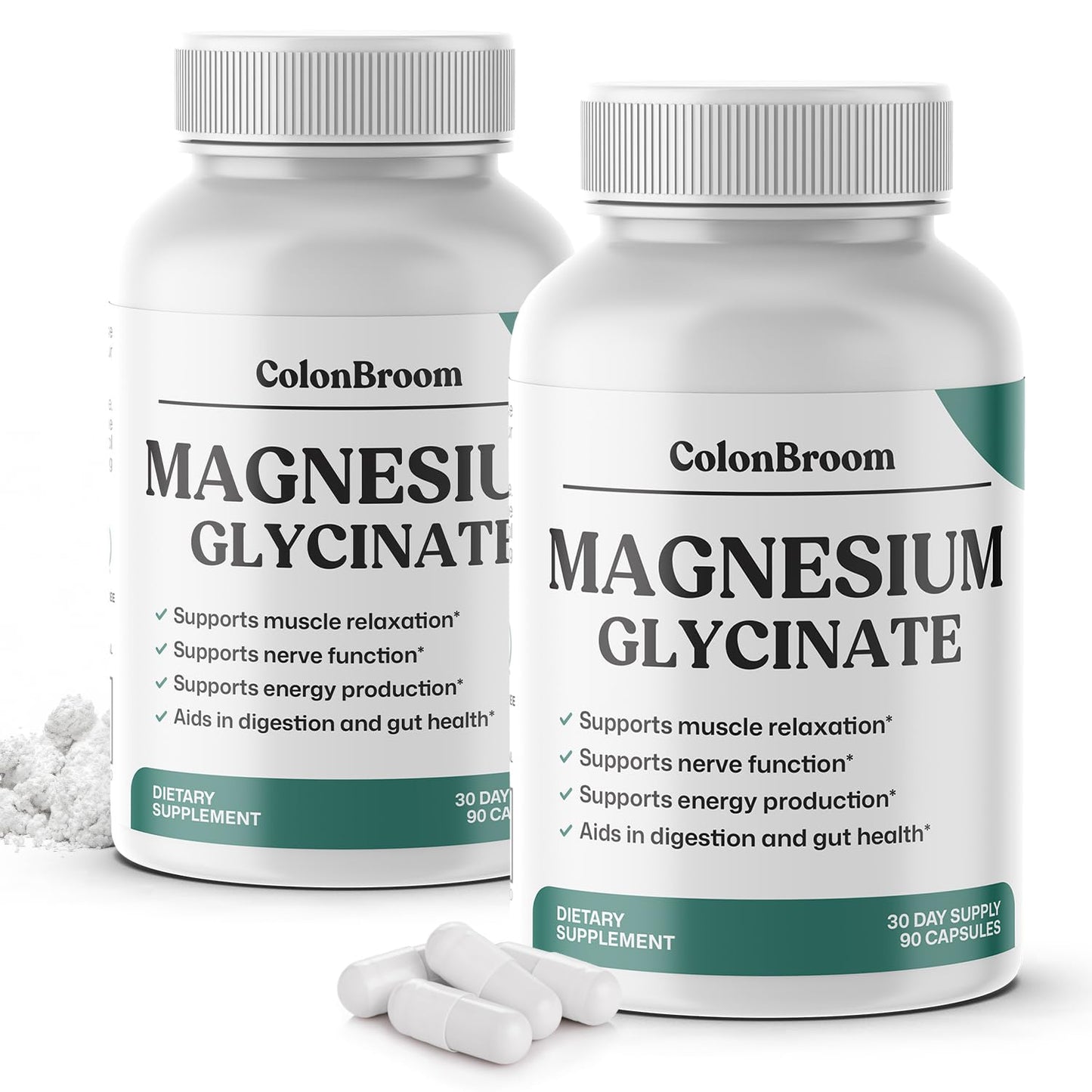 ColonBroom Magnesium Glycinate Capsules, 180 Capsules