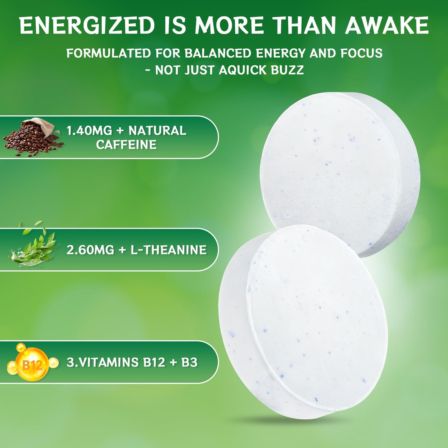 Crobirware Energy & Focus Sugar Spearmint, 120 Chews