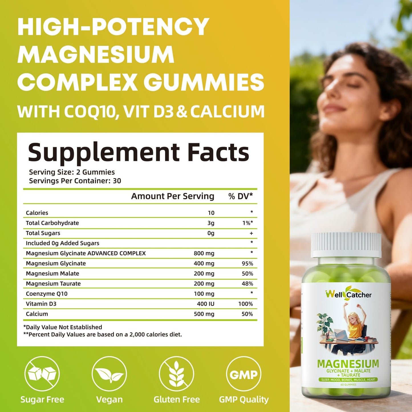 Wellcatcher Triple Magnesium Complex Gummies 60 Count