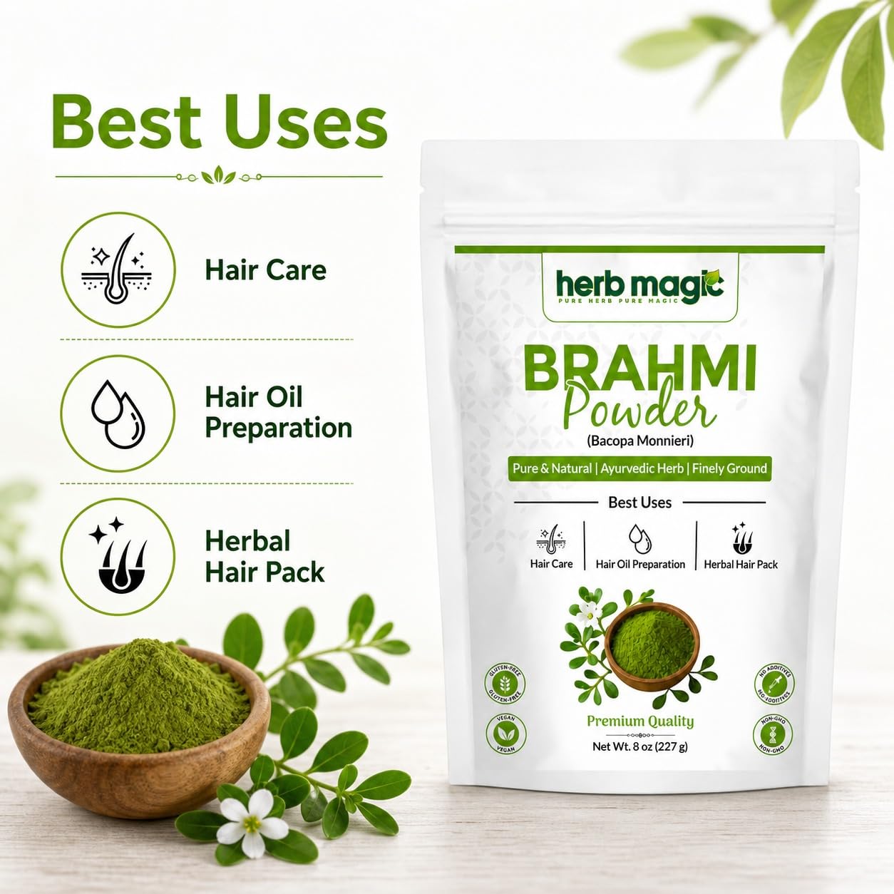 Herb Magic Brahmi Powder 8 oz (227 g)