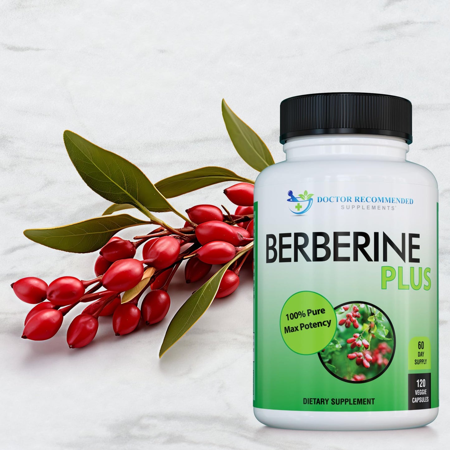 DOCTOR RECOMMENDED SUPPLEMENTS Berberine Plus 1200mg Per Serving Royal Jelly Veggie Capsules, 360 Capsules