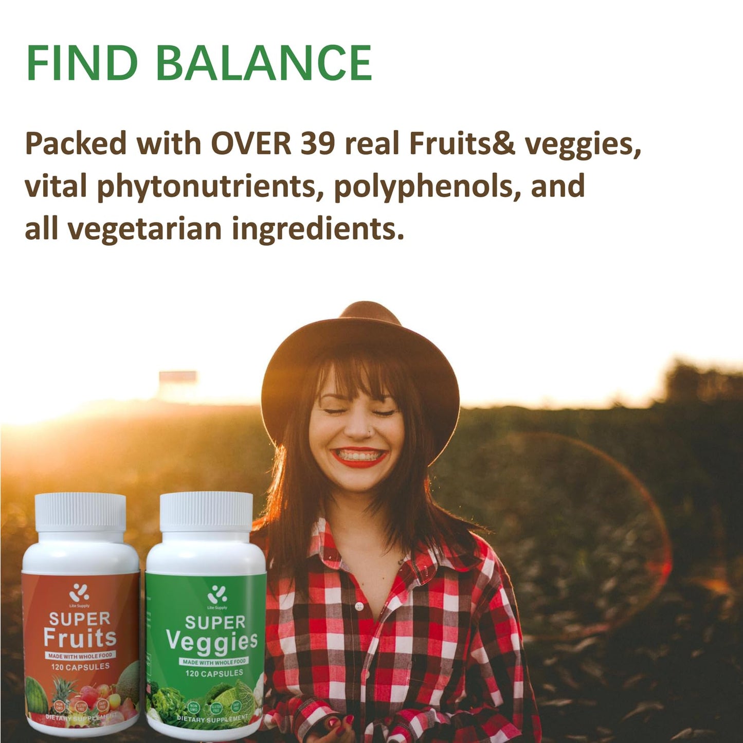 Lite Supply Fruits & Veggies Supplement Capsule, 240 Count