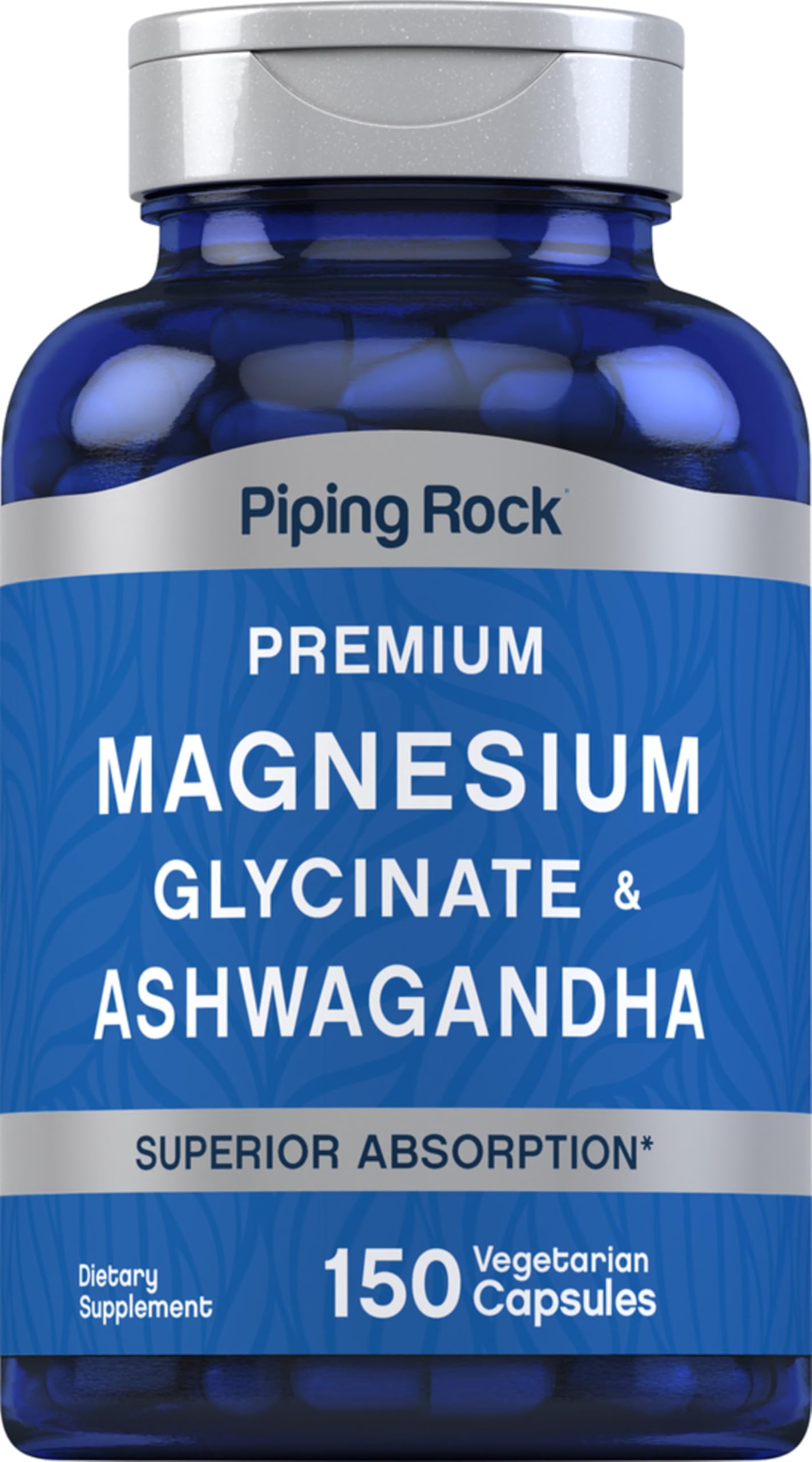 Piping Rock Magnesium Glycinate and Ashwagandha, 150 Capsules