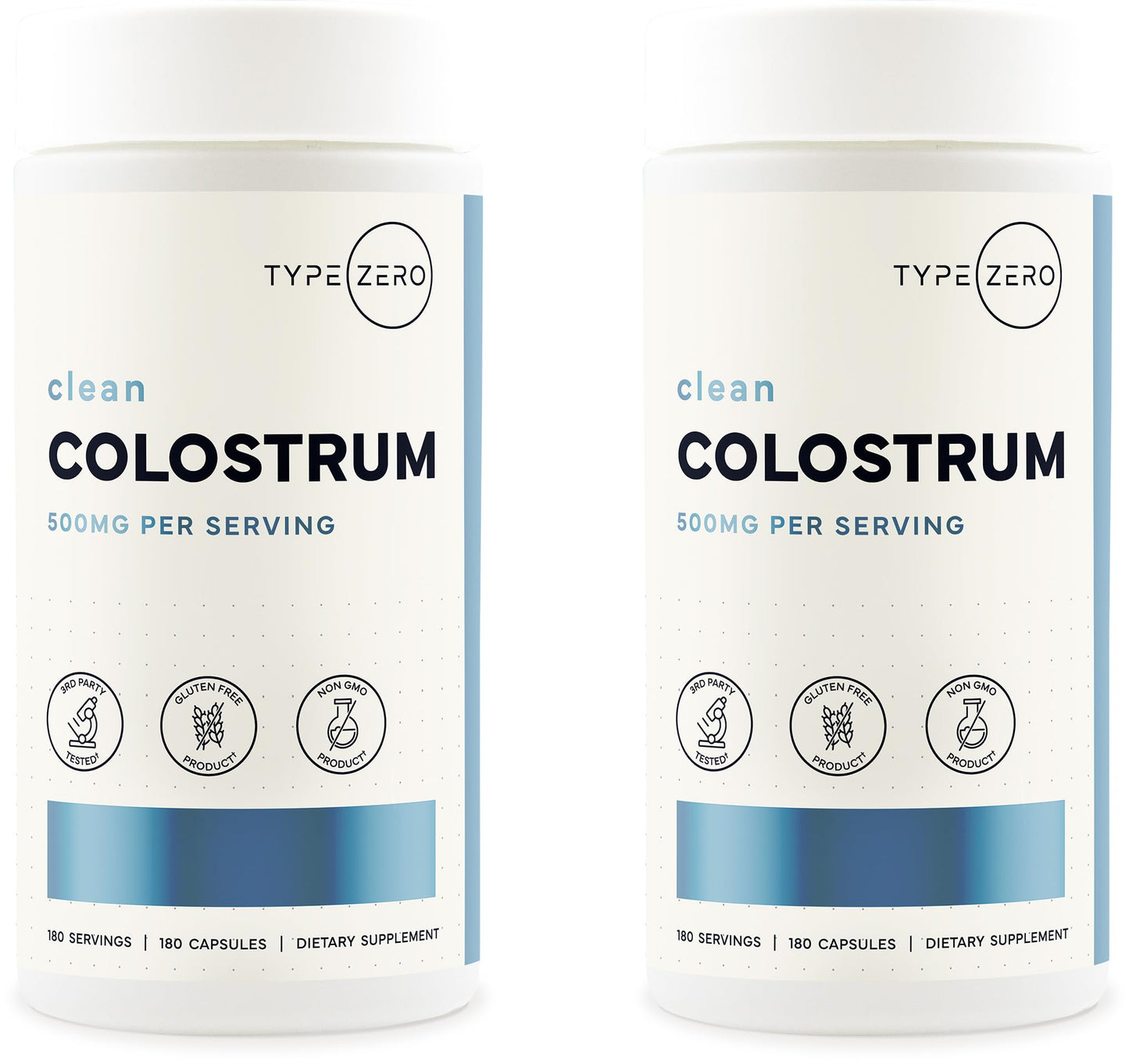 Type Zero Colostrum Supplement (500mg) Capsules, 360 Capsules