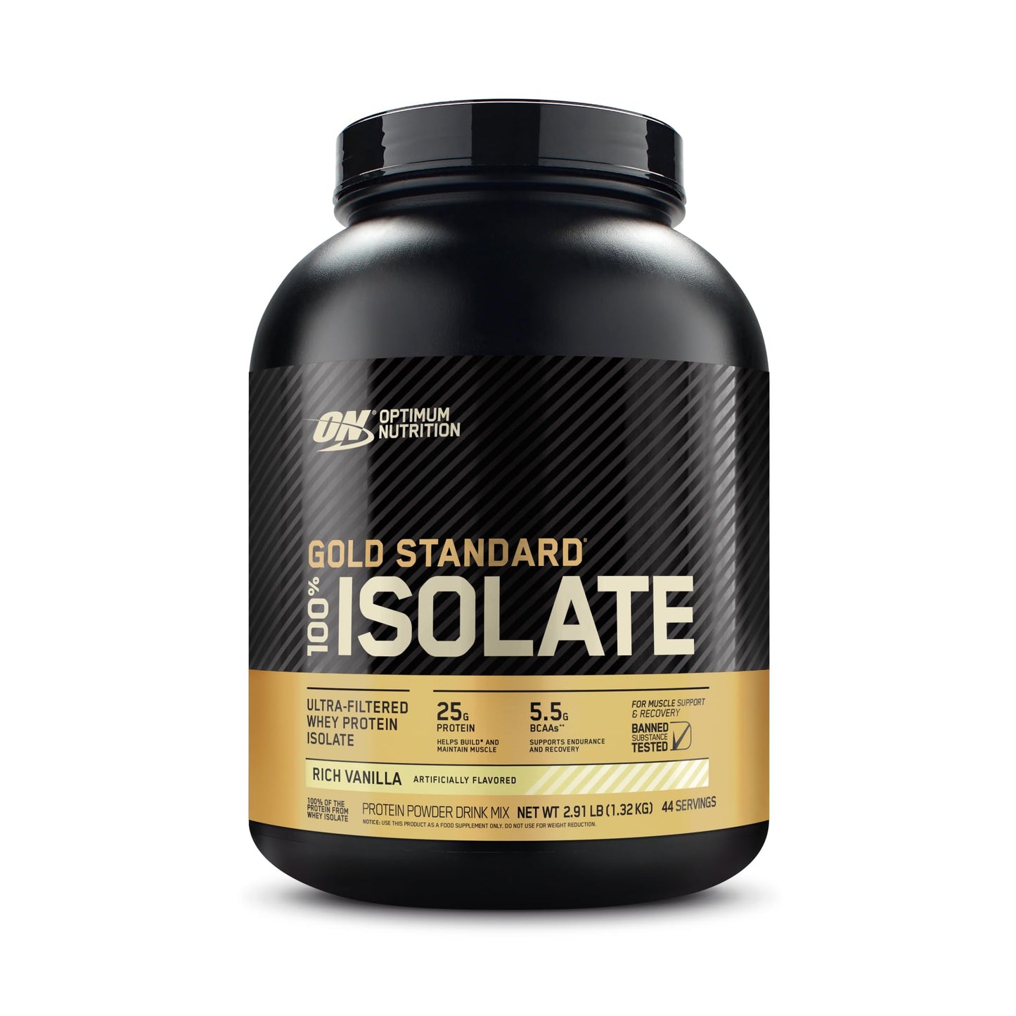 Optimum Nutrition Gold Standard 100% Isolate Whey Protein Isolate Powder, 2.91 Pounds