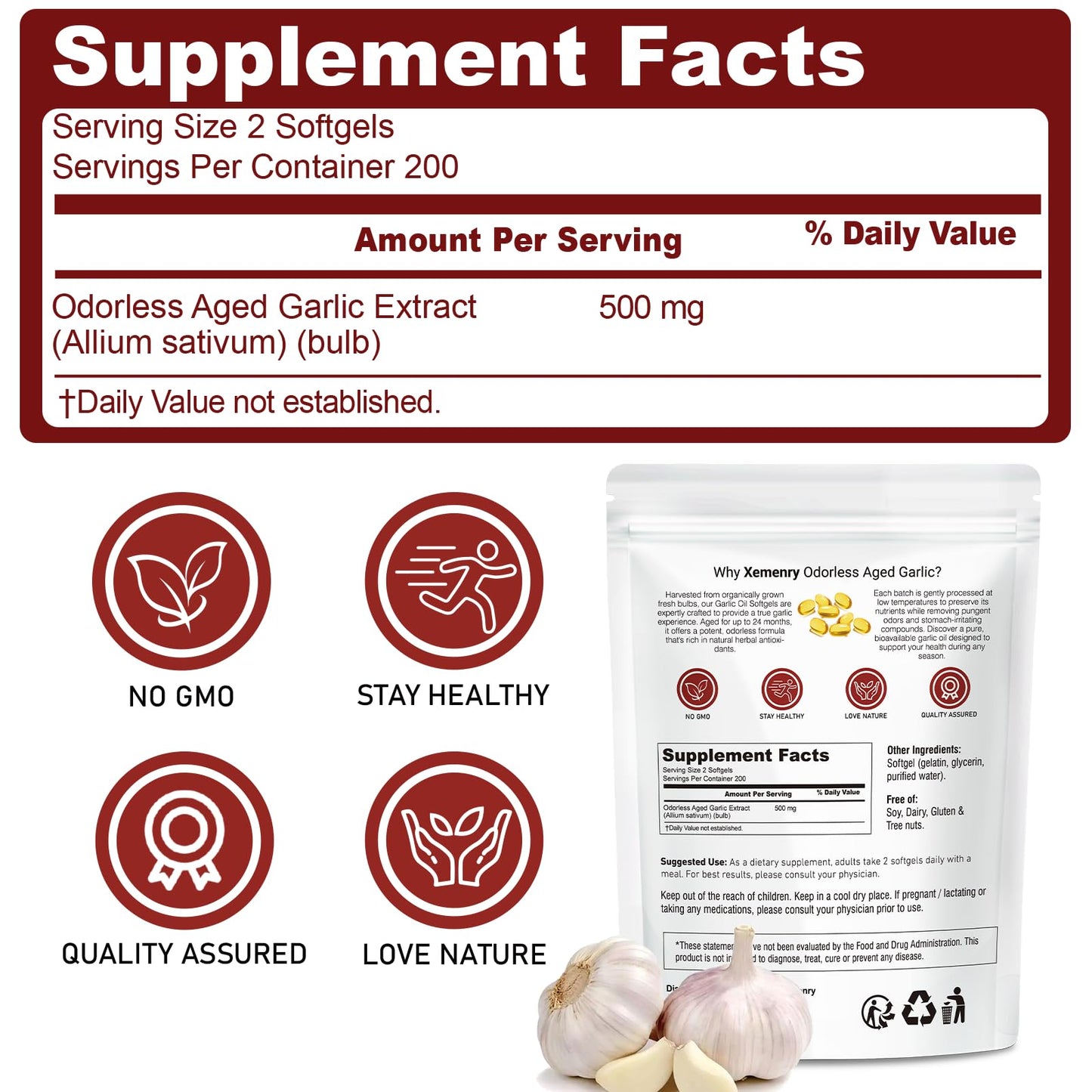 Xemenry Aged Garlic Extract Softgels 400