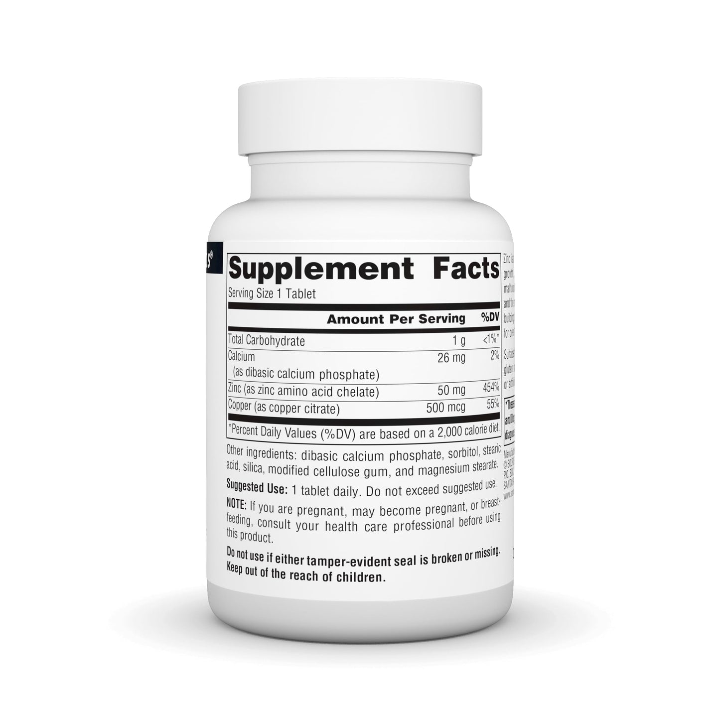 Source Naturals Zinc Amino Acid Chelate 50mg Tablets, 100 Count
