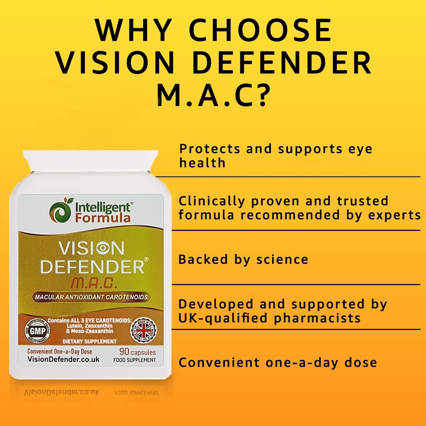 Intelligent Formula Vision Defender MAC Triple Carotenoid Eye Supplement Softgel 90 Count