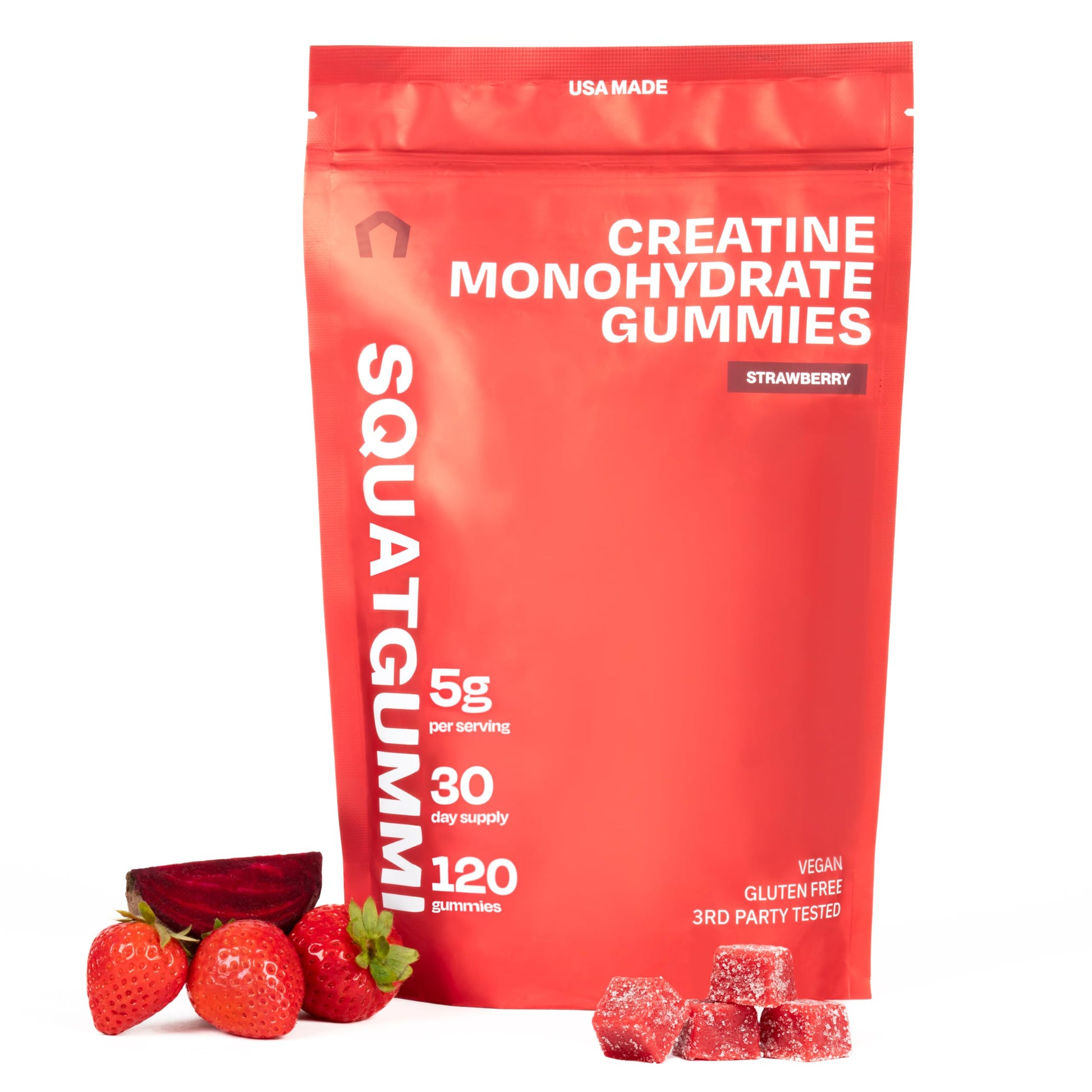 SquatGummi Creatine Monohydrate Gummies, 120 Count