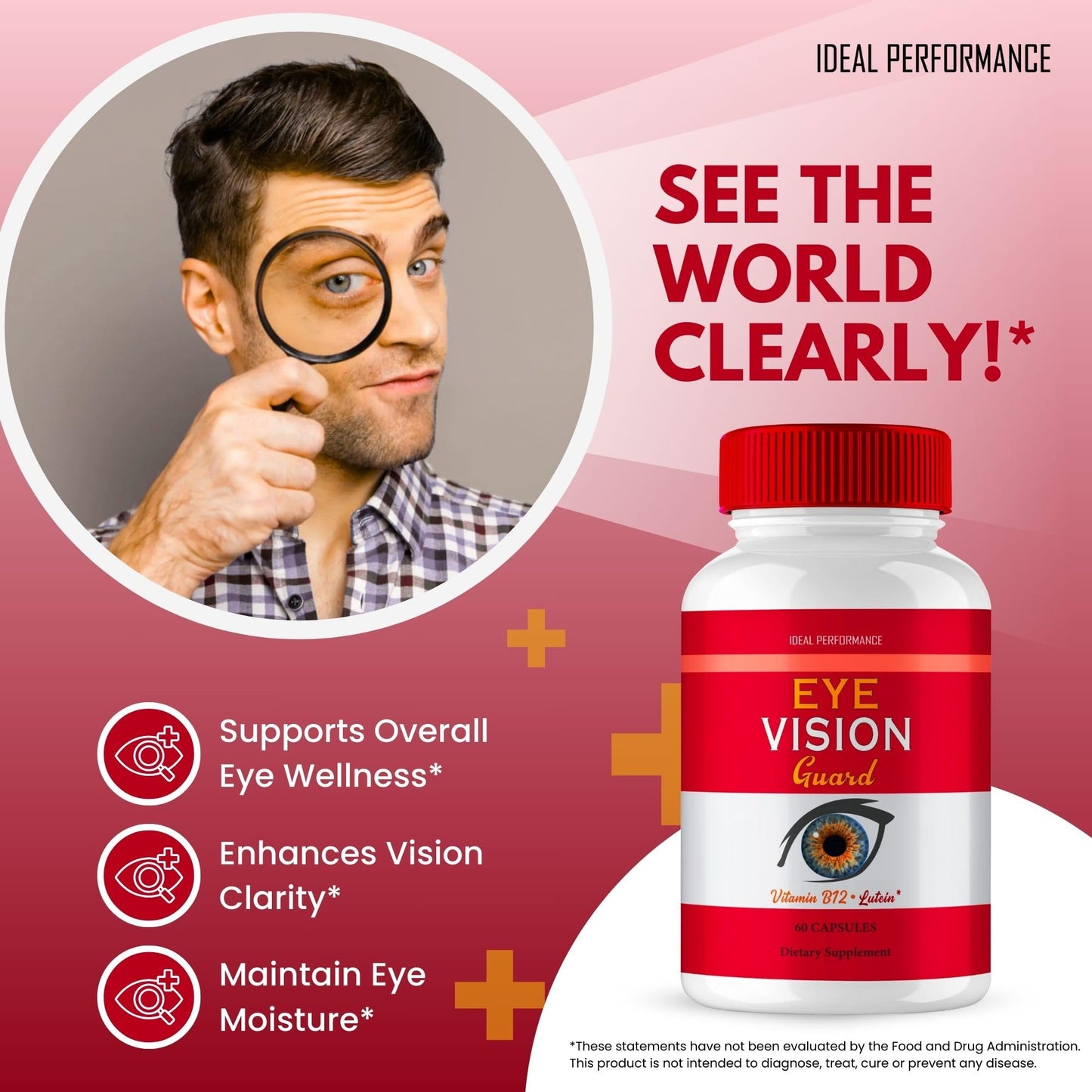 IDEAL PERFORMANCE Eye Vision Guard Eye Health Supplements Capsules, 120 Capsules