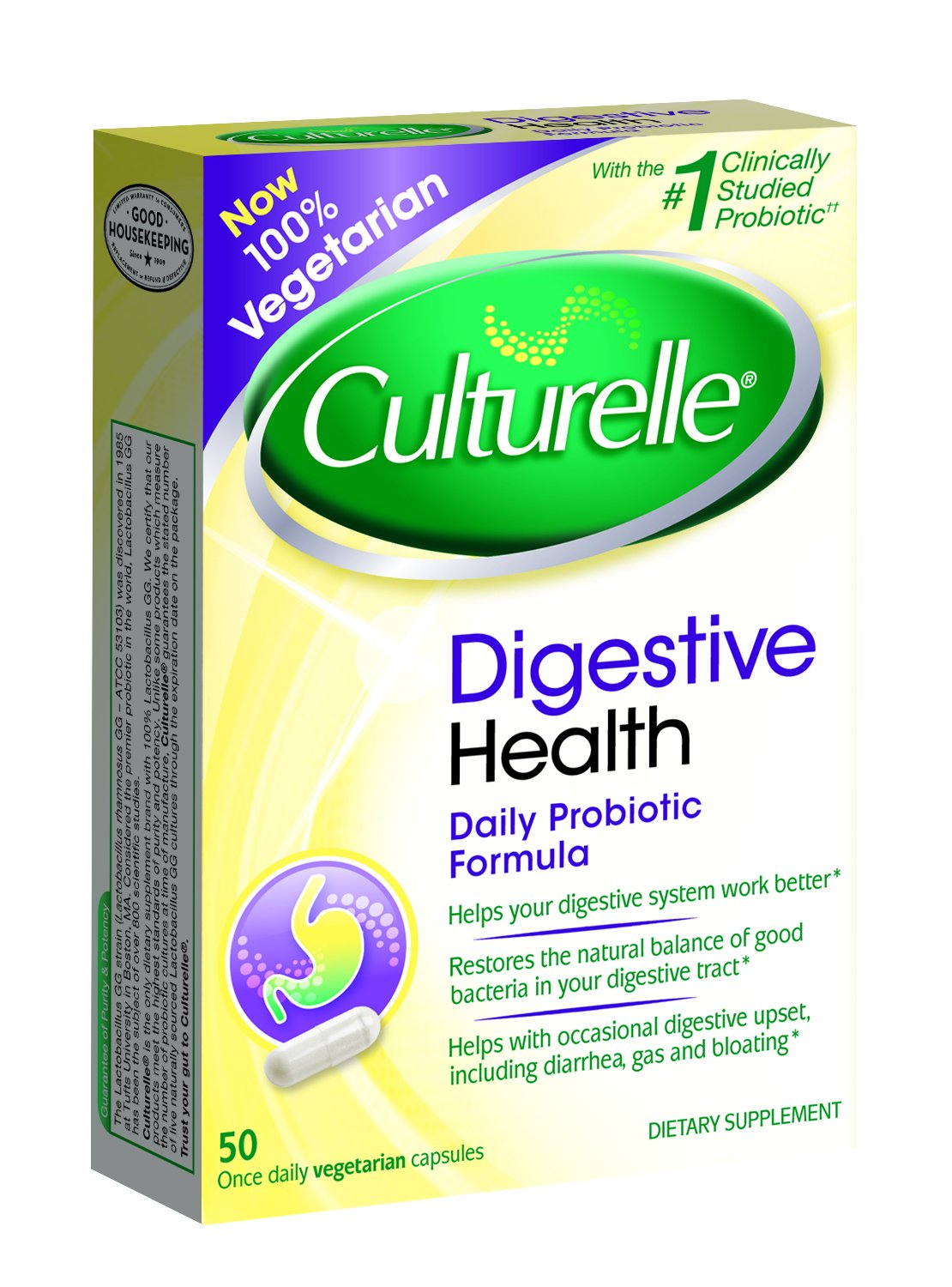 Culturelle Digestive Health Daily Formula Probiotic Capsule, 50 Count