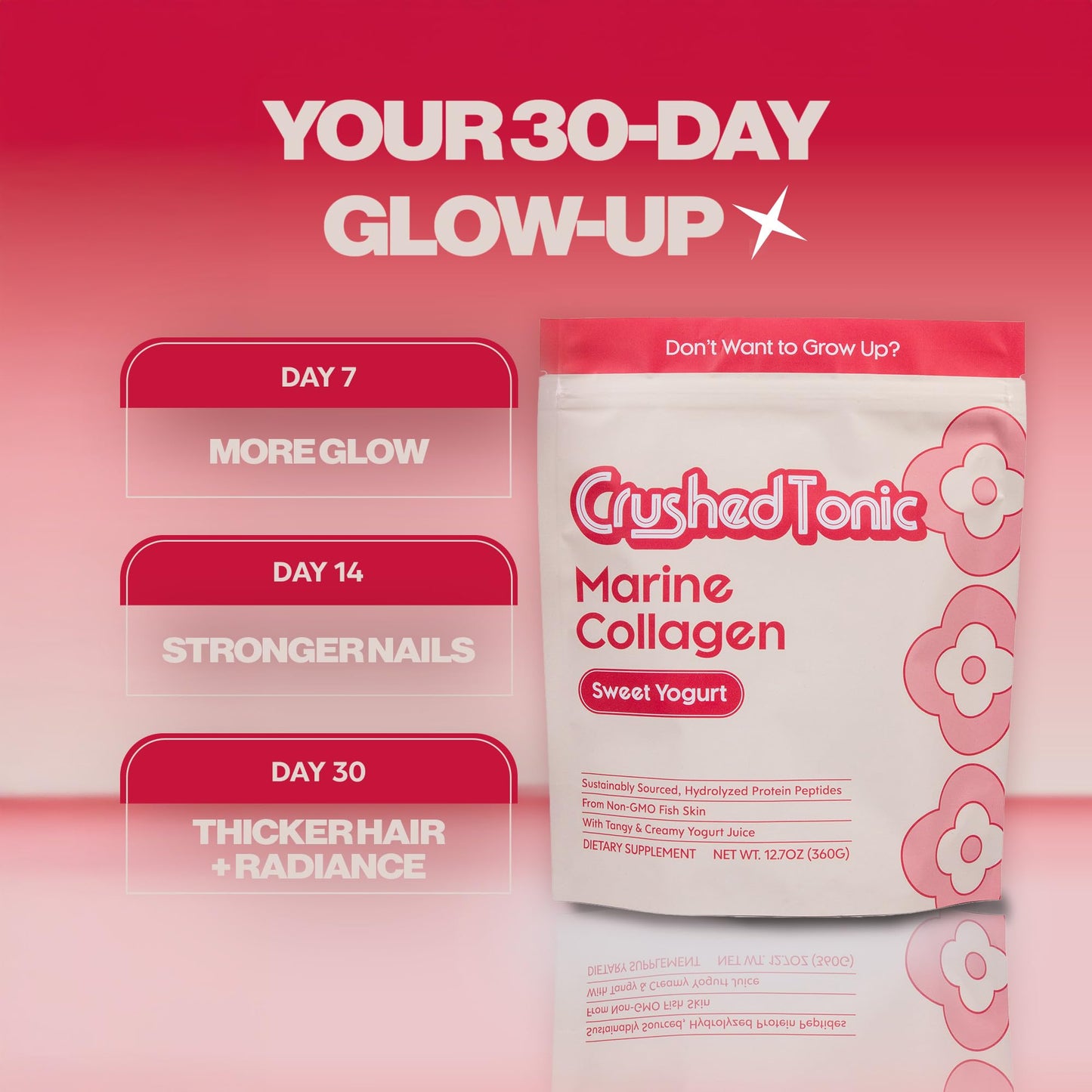 Crushed Tonic Korean Beauty Collagen Powder, Hydrolyzed Marine Collagen Peptides, 5.29 oz