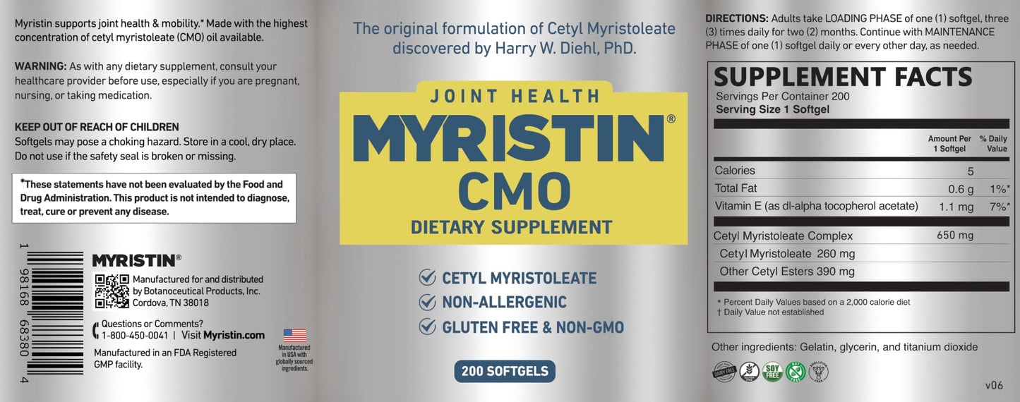 Myristin Joint Support Supplement Softgel 60 Count