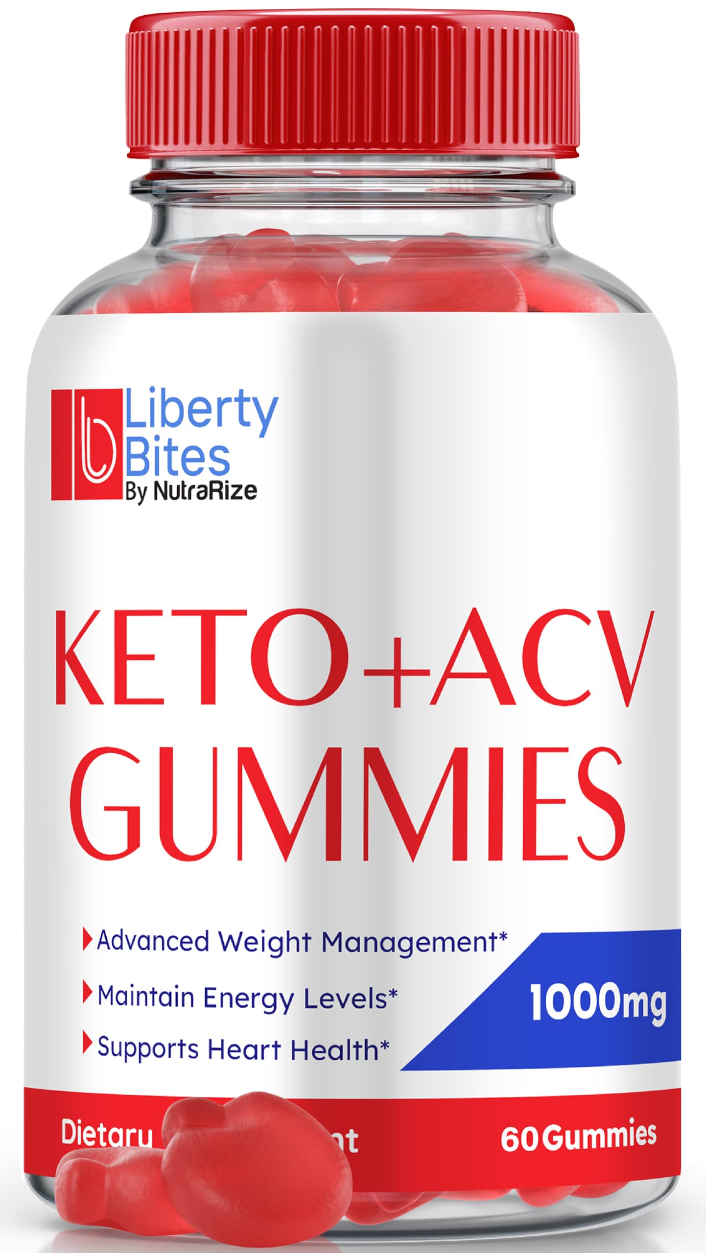 NutraRize Liberty Bites Keto ACV Gummies, 60 Count