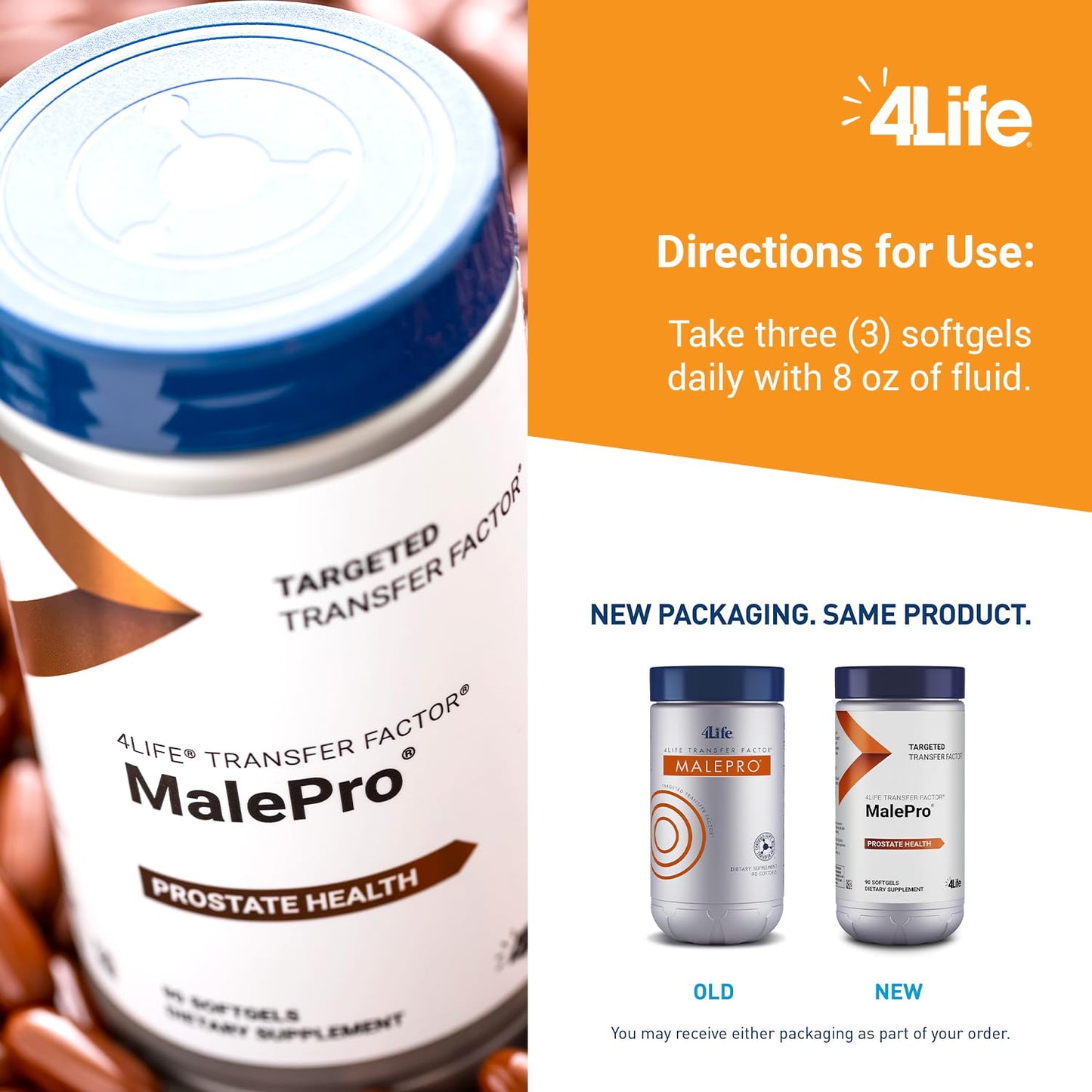 4Life Transfer Factor MalePro Prostate Support with Lycopene Softgels 90