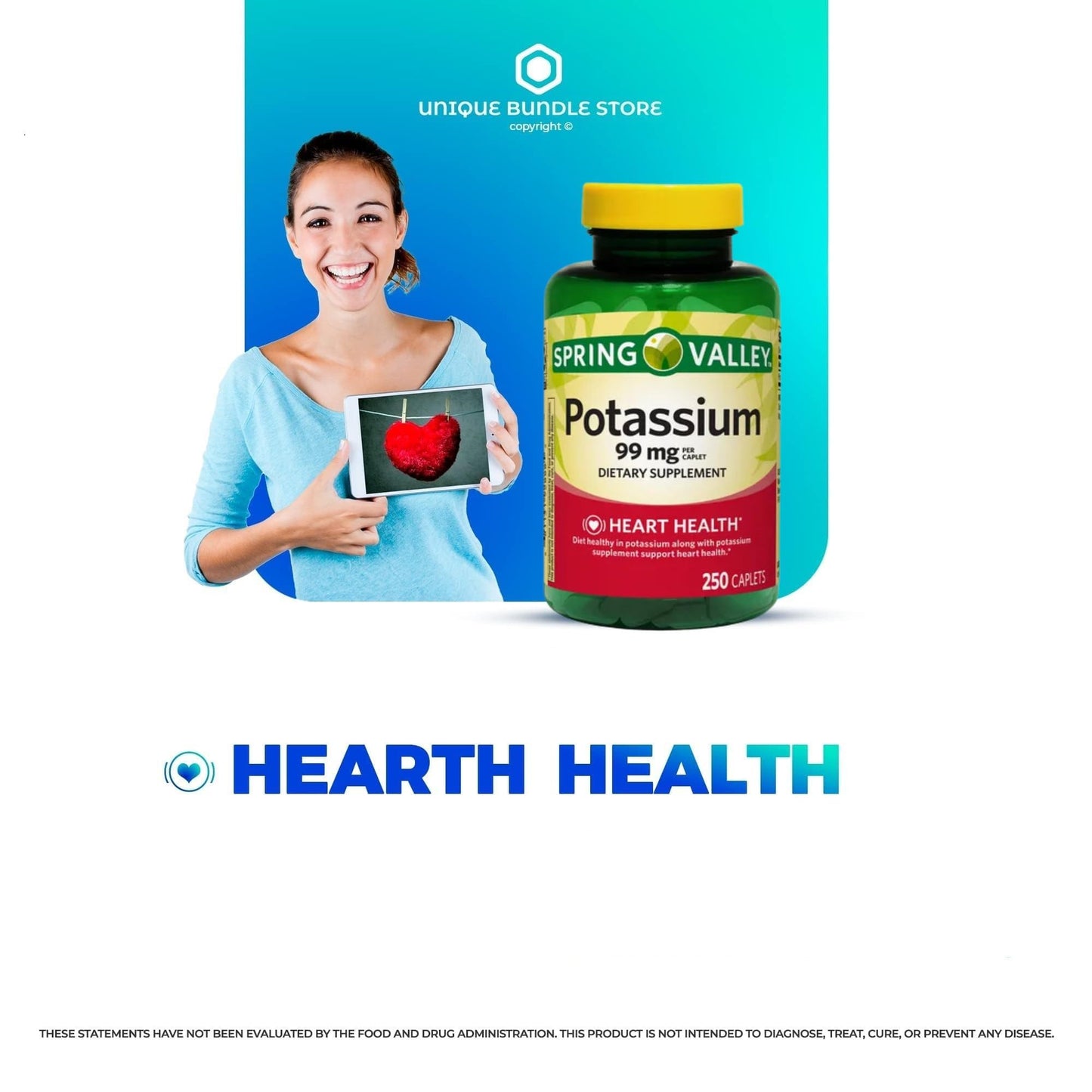 Unique Bundle Store Potassium 99mg Caplets 500