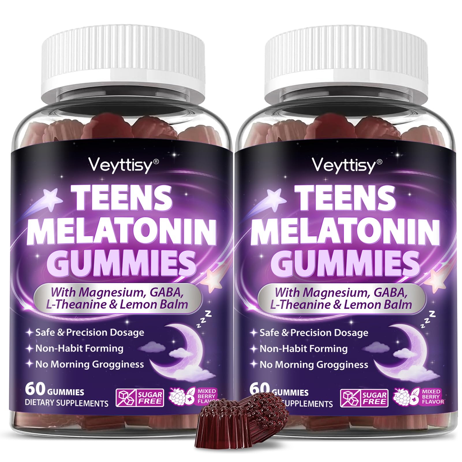 Veyttisy Teens Melatonin Supplement - 1.5mg Precise Dose, 120 Gummies