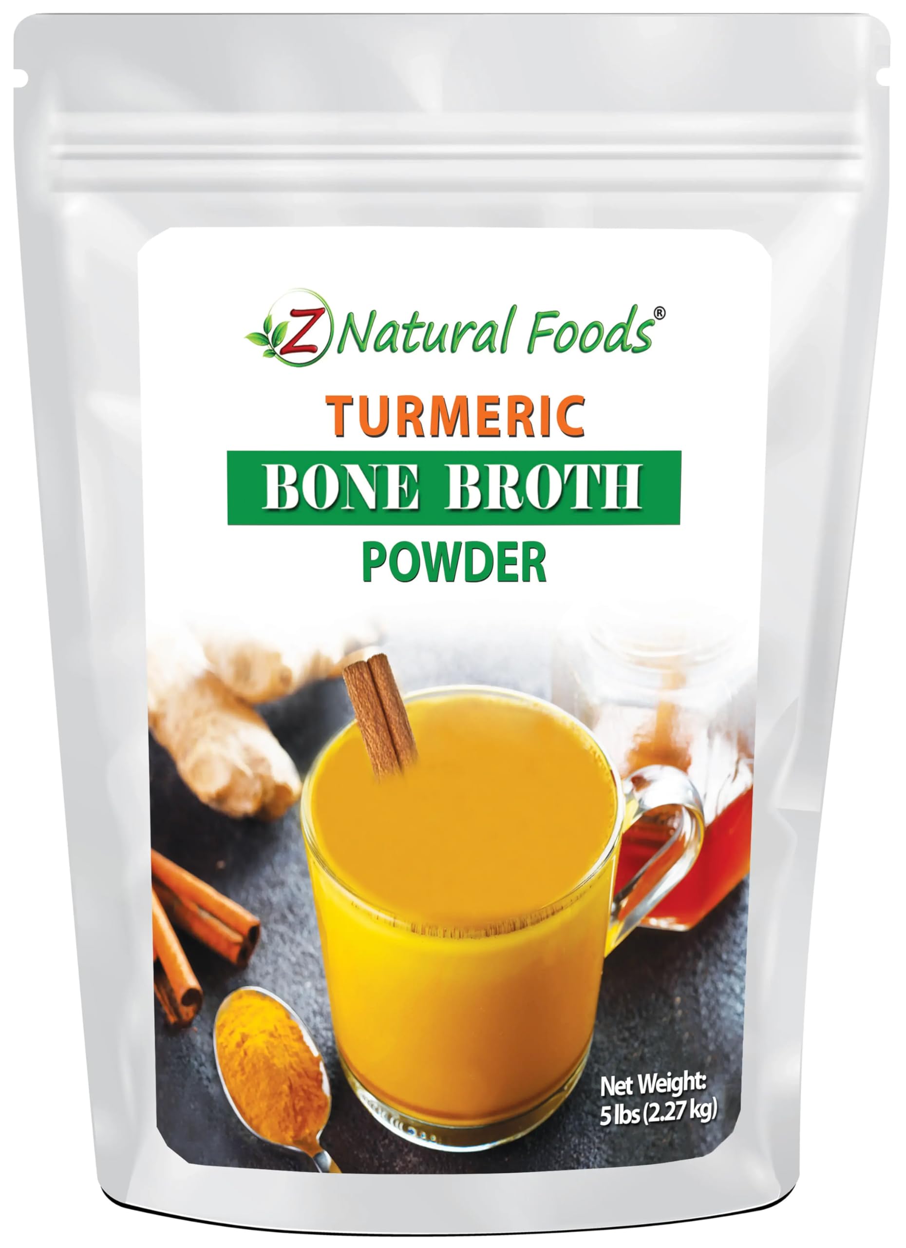 Z Natural Foods Turmeric Bone Broth Powder (Bovine) Powder, 80 oz