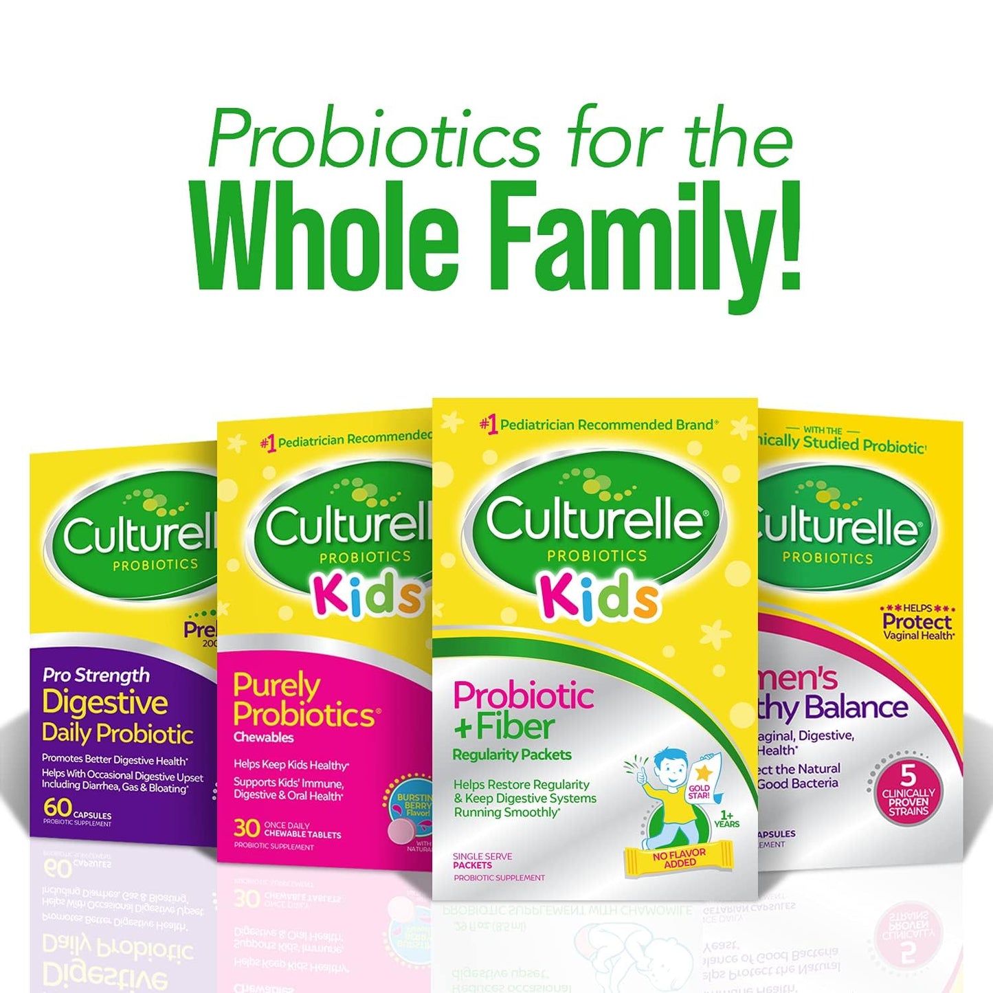 Culturelle Kids Probiotic + Fiber Powder, 60 Count