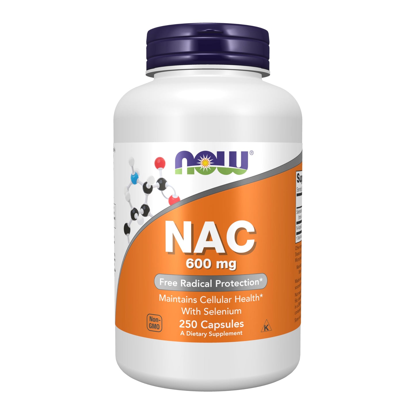NOW Foods NAC (N-Acetyl Cysteine) 600 mg with Selenium Capsules, 250 Count