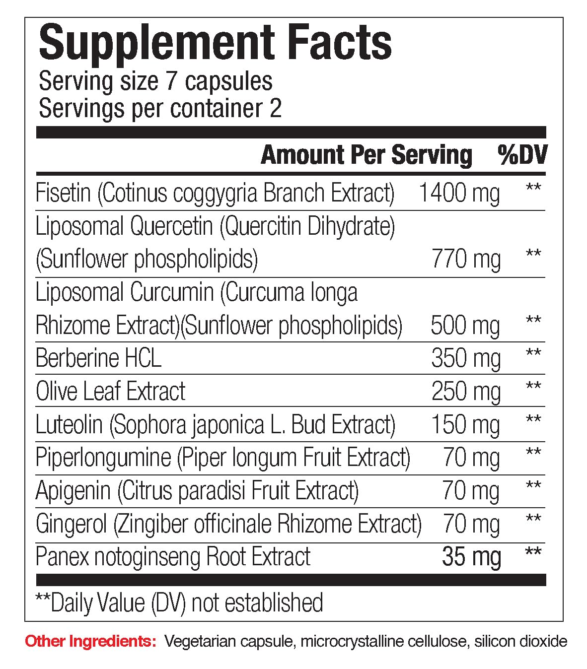 Life Code Senex 2 Day Senolytic Complex Capsule, 14 Count