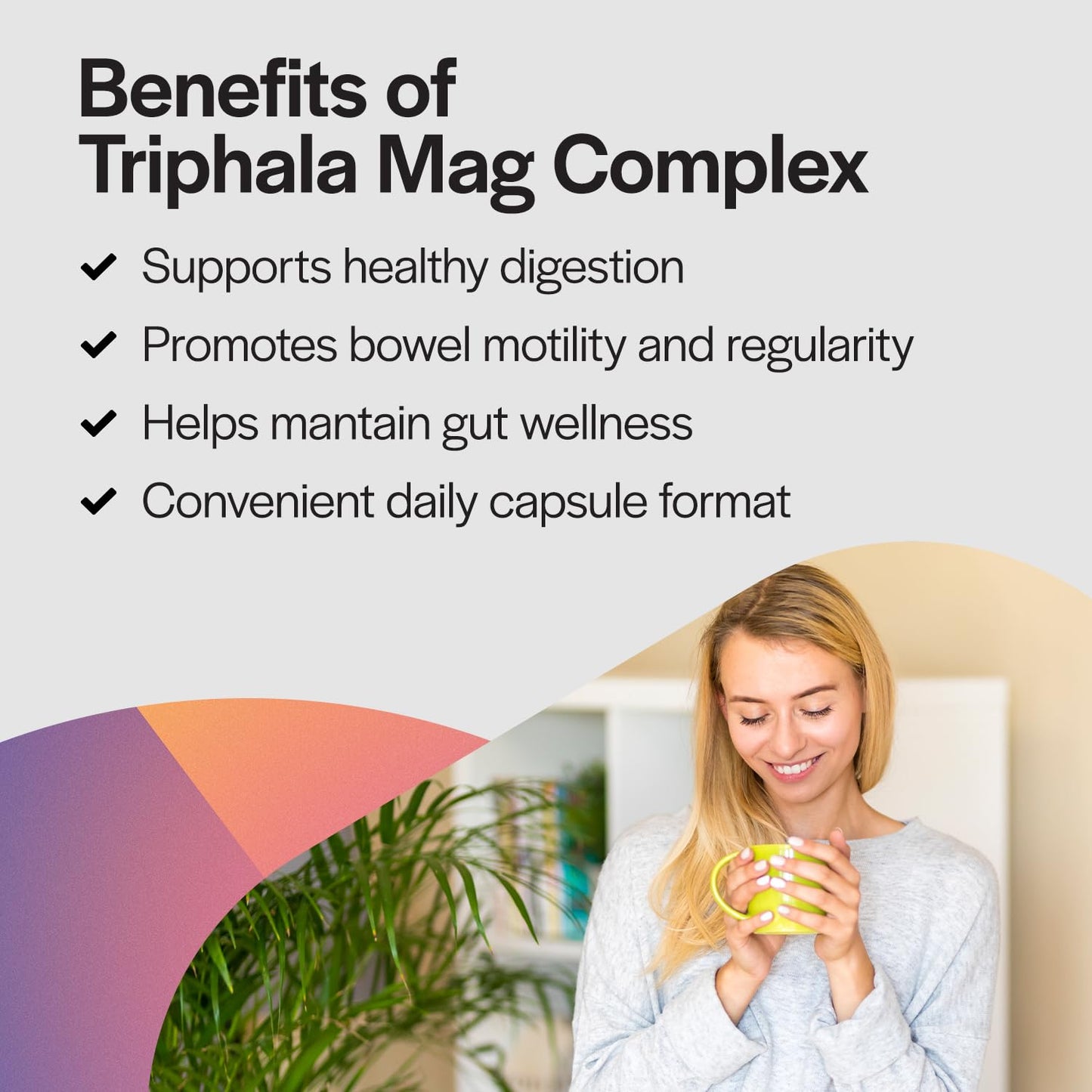 PureFormulas Triphala Magnesium Complex Digestive Supplement, 60 Capsules