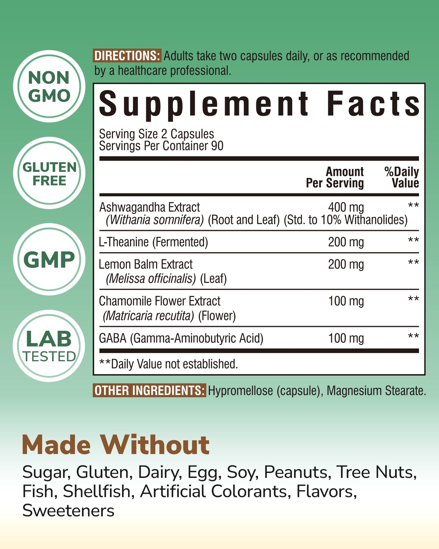 Vitalibre Ashwagandha Supplement Capsule, 90 Count