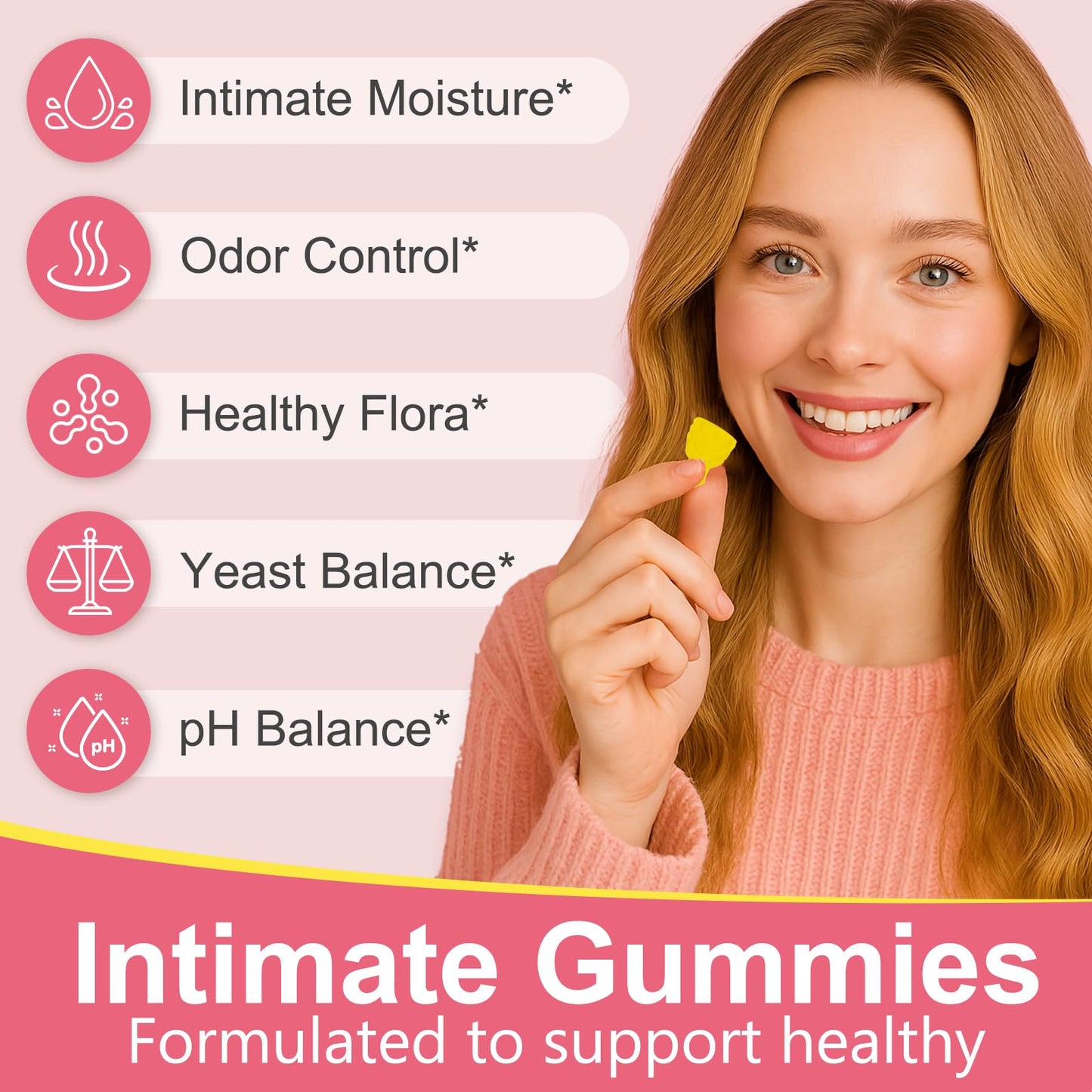 FuyunCo Vaginal Probiotics Source Feminine Gummies, 60 Count