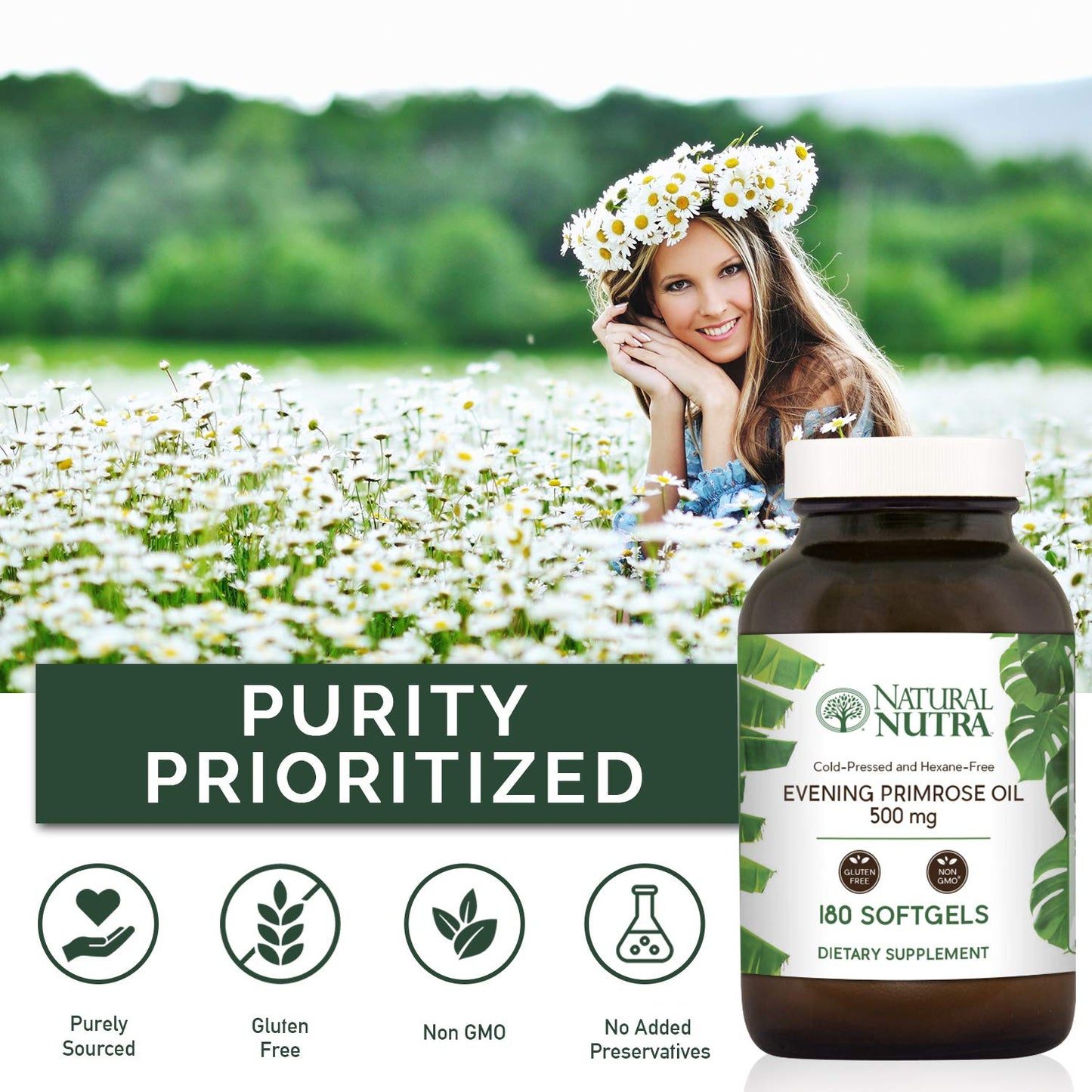 Natural Nutra Evening Primrose Oil Supplement Softgel, 180 Softgels
