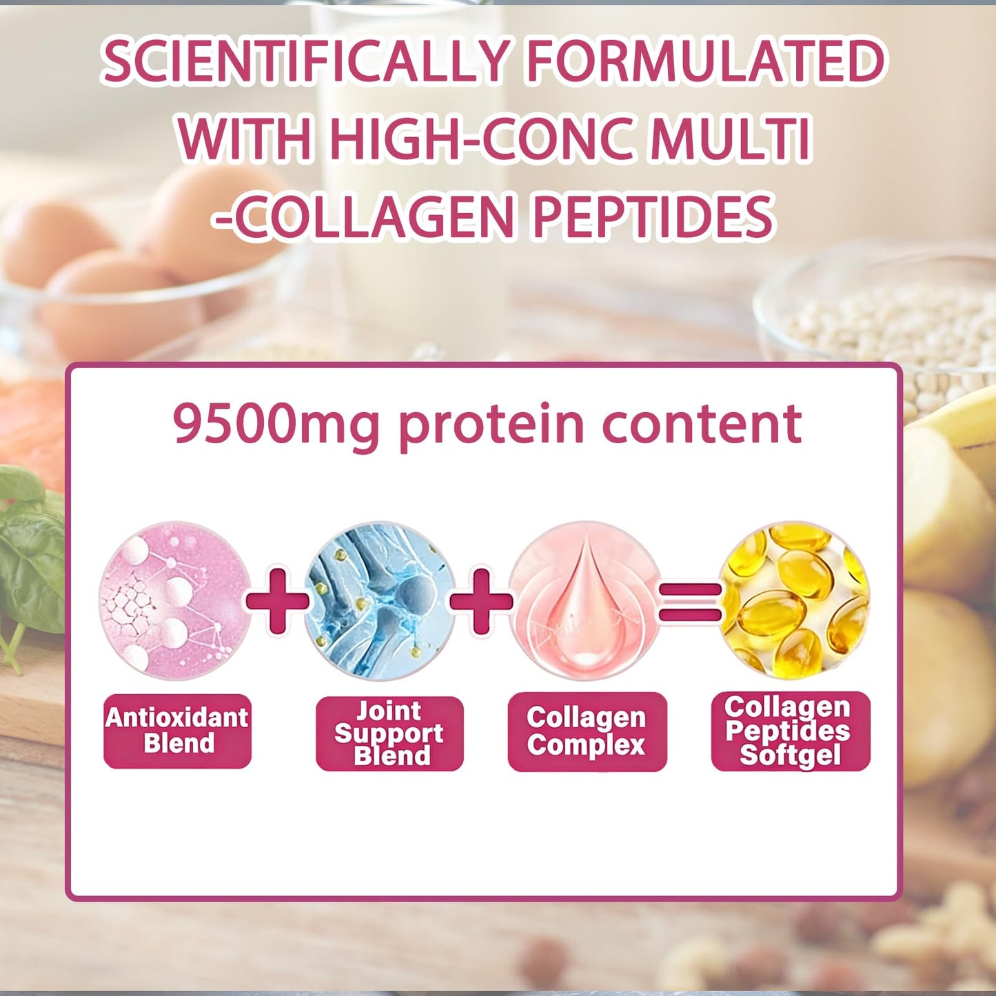 Aiwevon Multi Collagen Peptides 9500mg, 60 Capsules