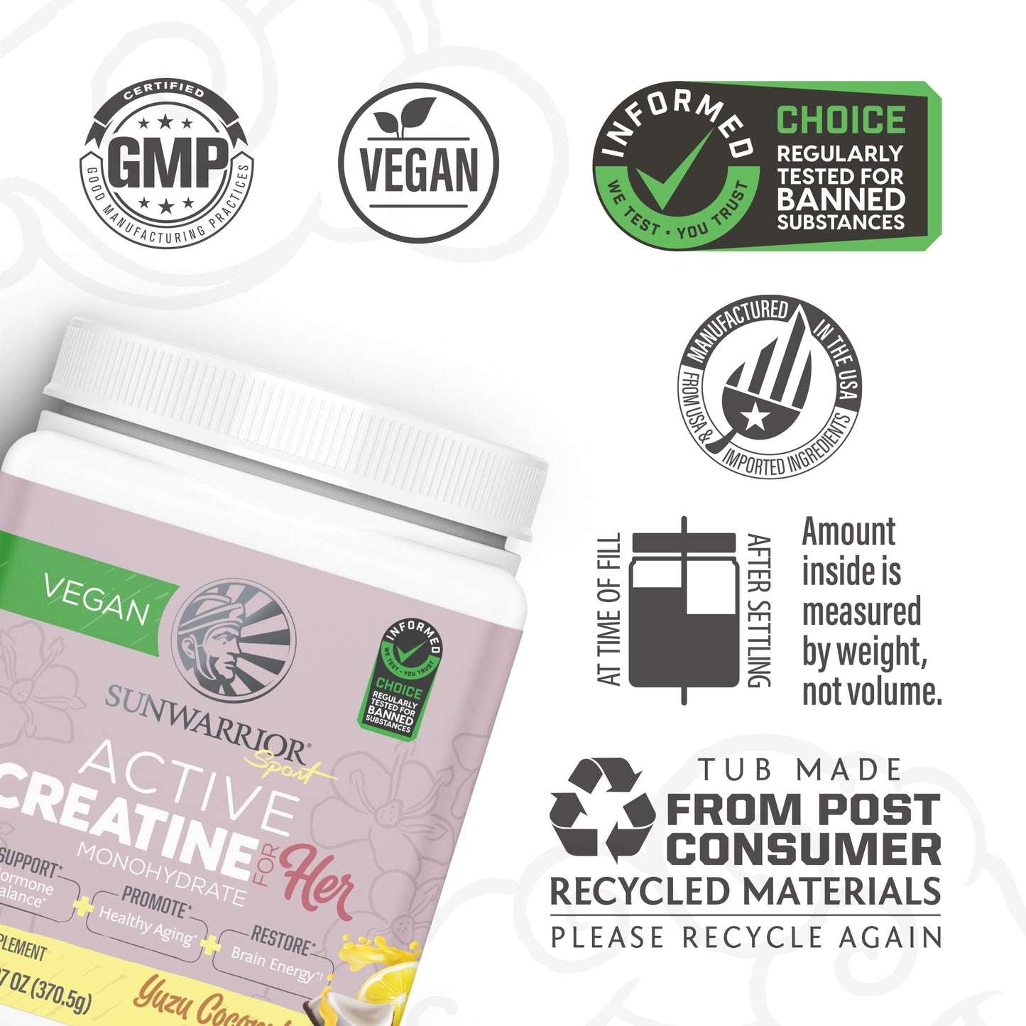 Sunwarrior Creatine Monohydrate Powder 14.1