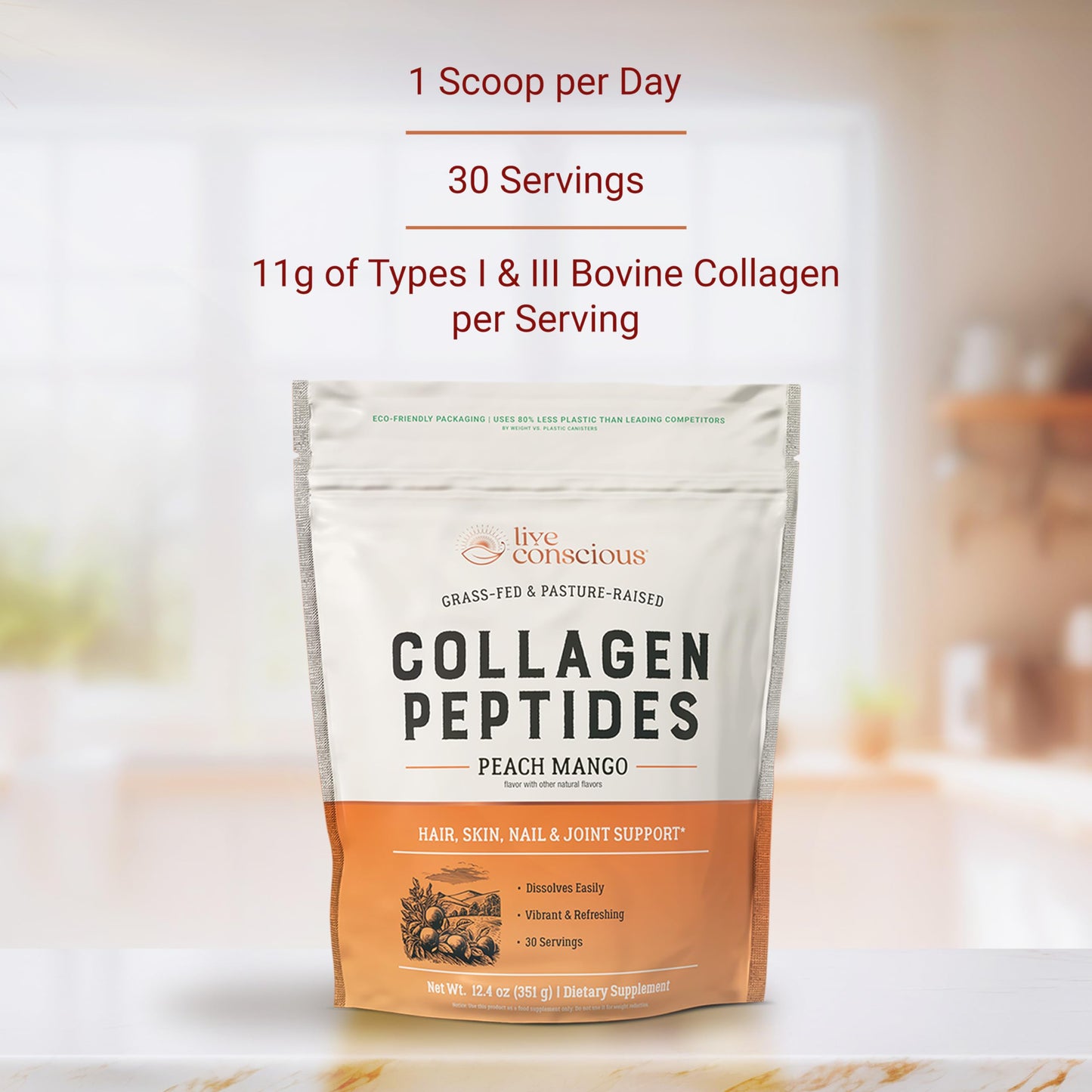 Live Conscious Collagen Peptides Powder 13 Ounce