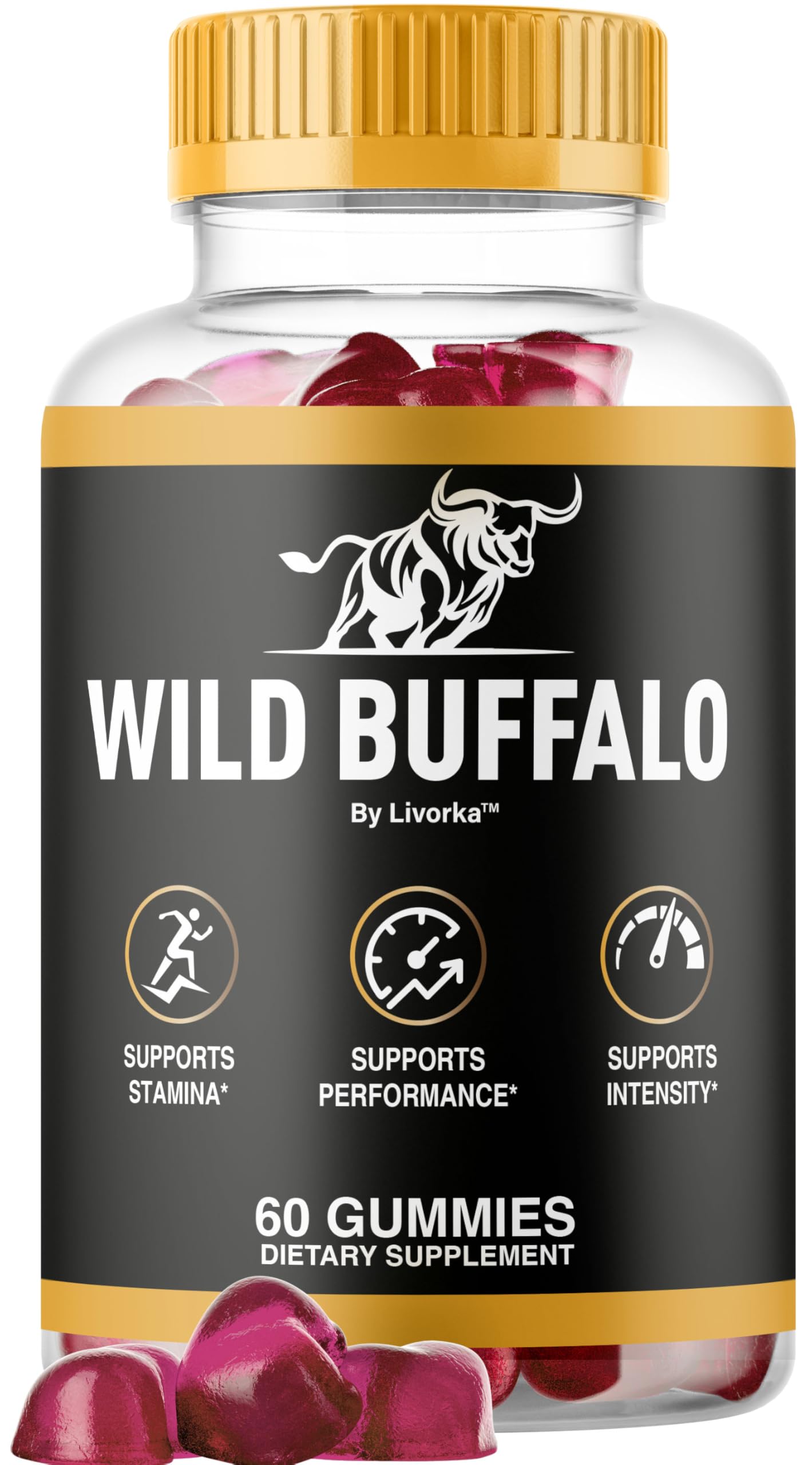 LIVORKA Wild Buffalo Gummies for Men, 60 Gummies