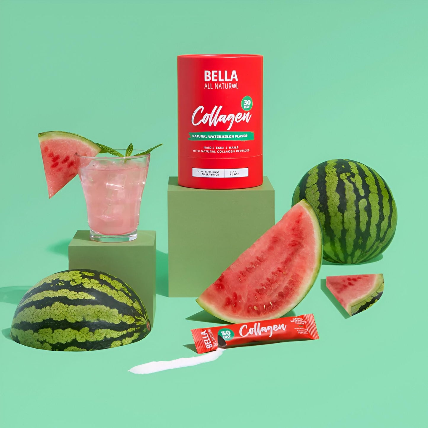 Bella All Natural Watermelon Collagen Powder 5.29 Ounce