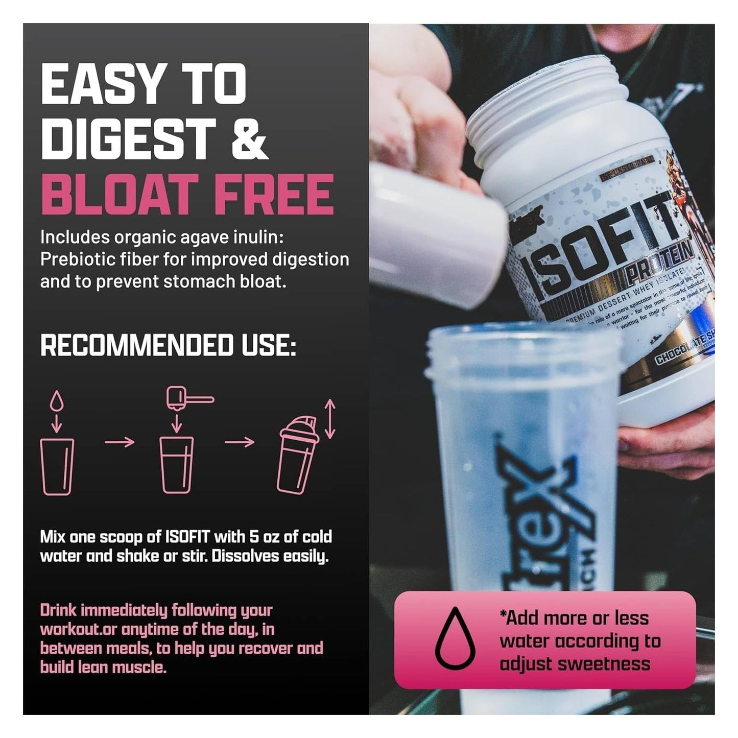 Nutrex Research IsoFit Whey Protein Powder Instantized 100% Whey Protein Isolate, 30 Servings