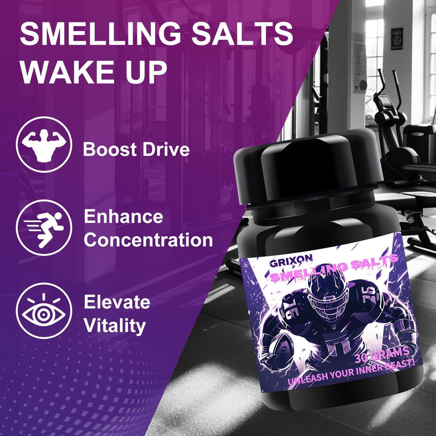 GRIXON Powerful Smelling Salts Powder for Athletes, 1 oz