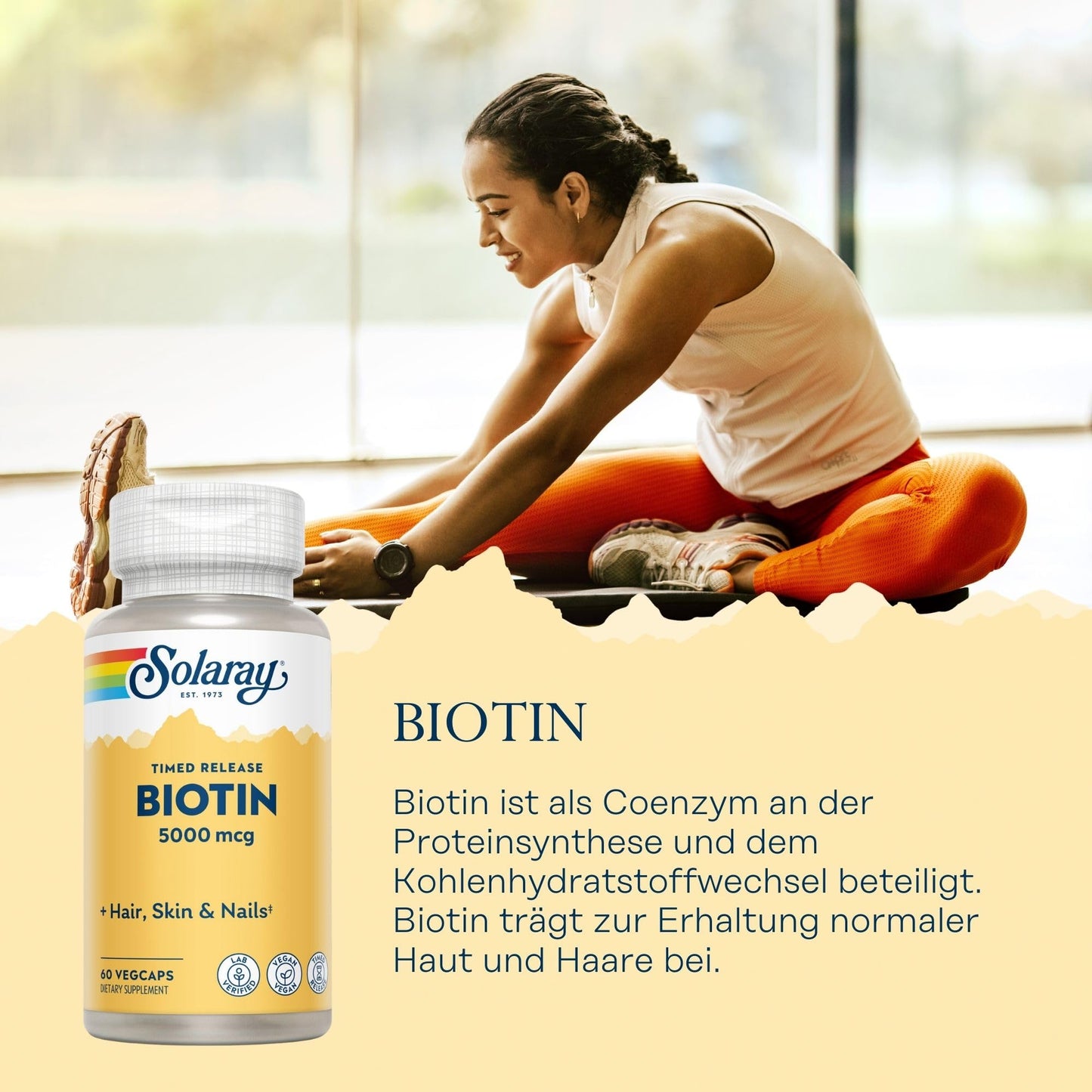 Solaray Two Stage Timed Release Biotin 5000mcg Capsules, 60 VegCaps